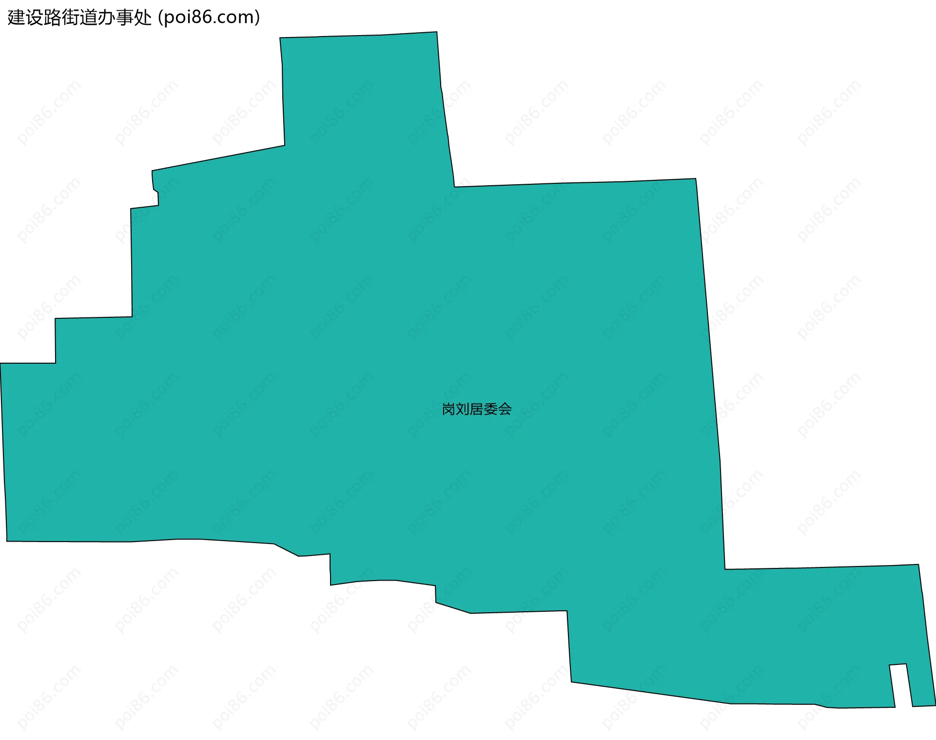 建设路街道办事处边界地图(五级行政区划)