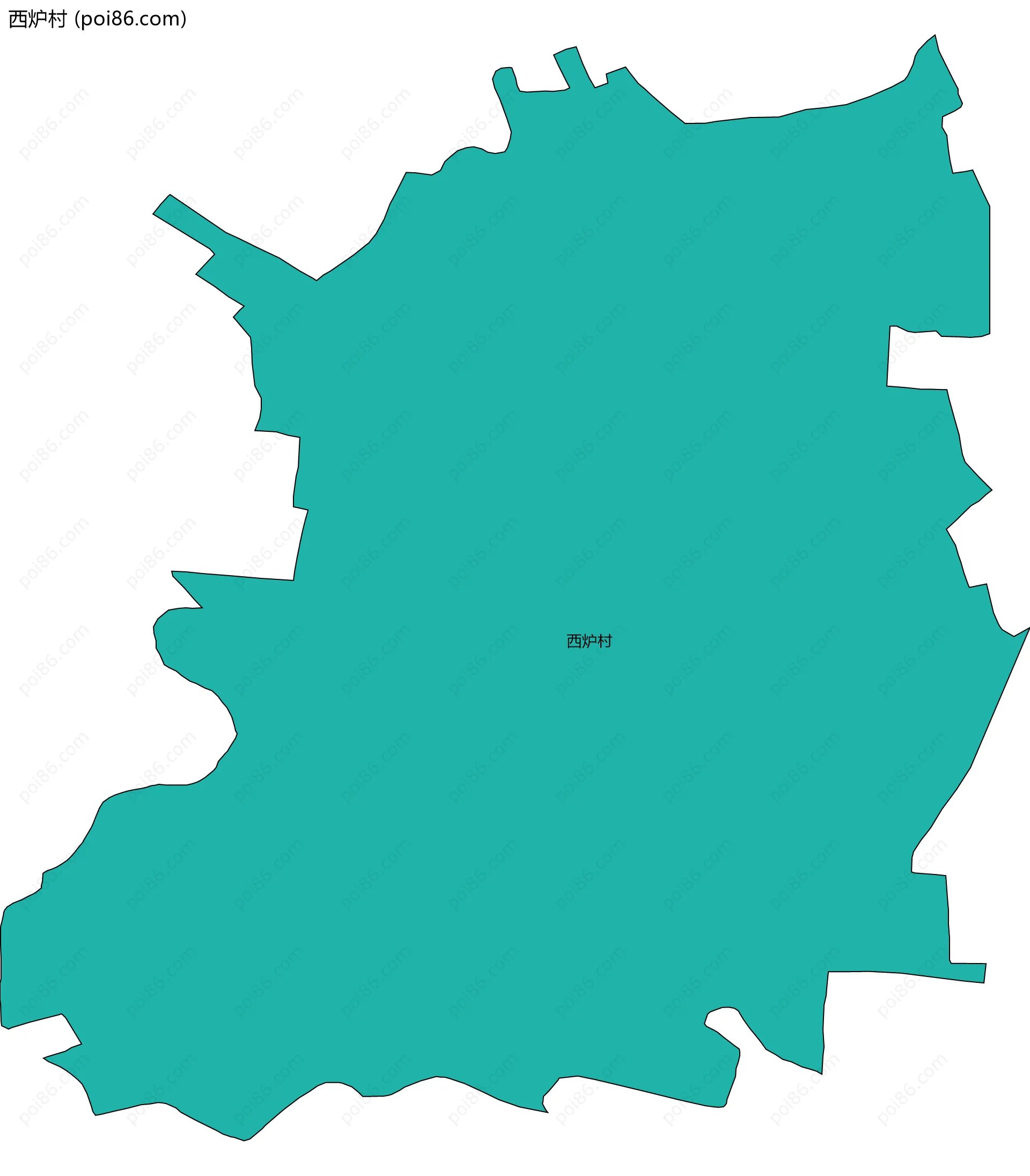 西炉村边界地图