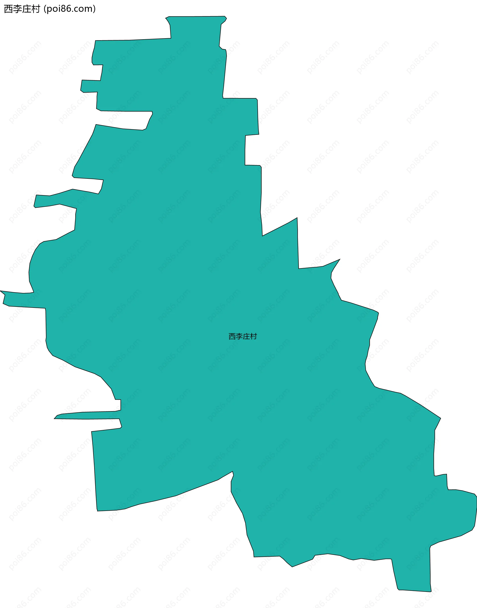 西李庄村边界地图