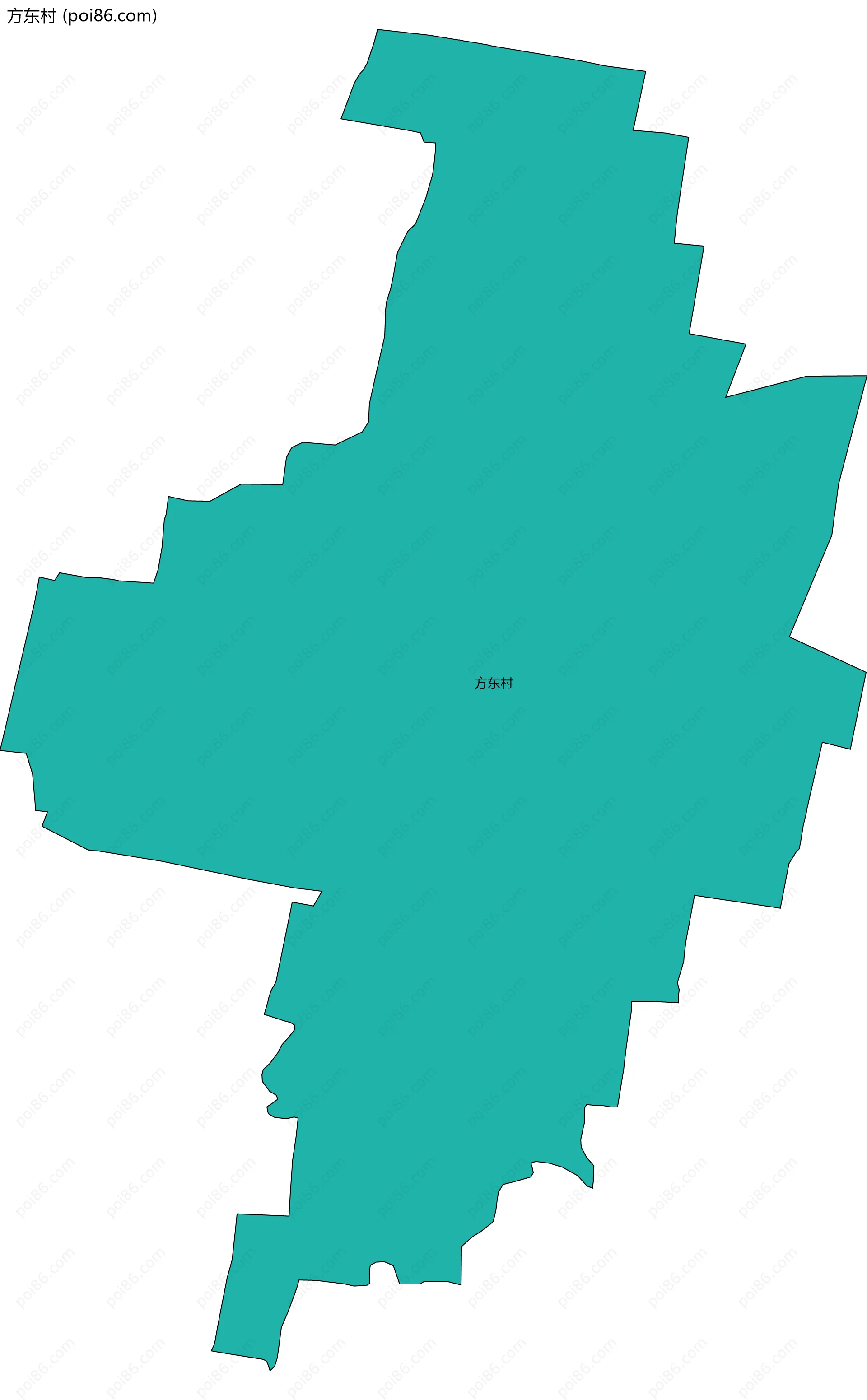 方东村边界地图