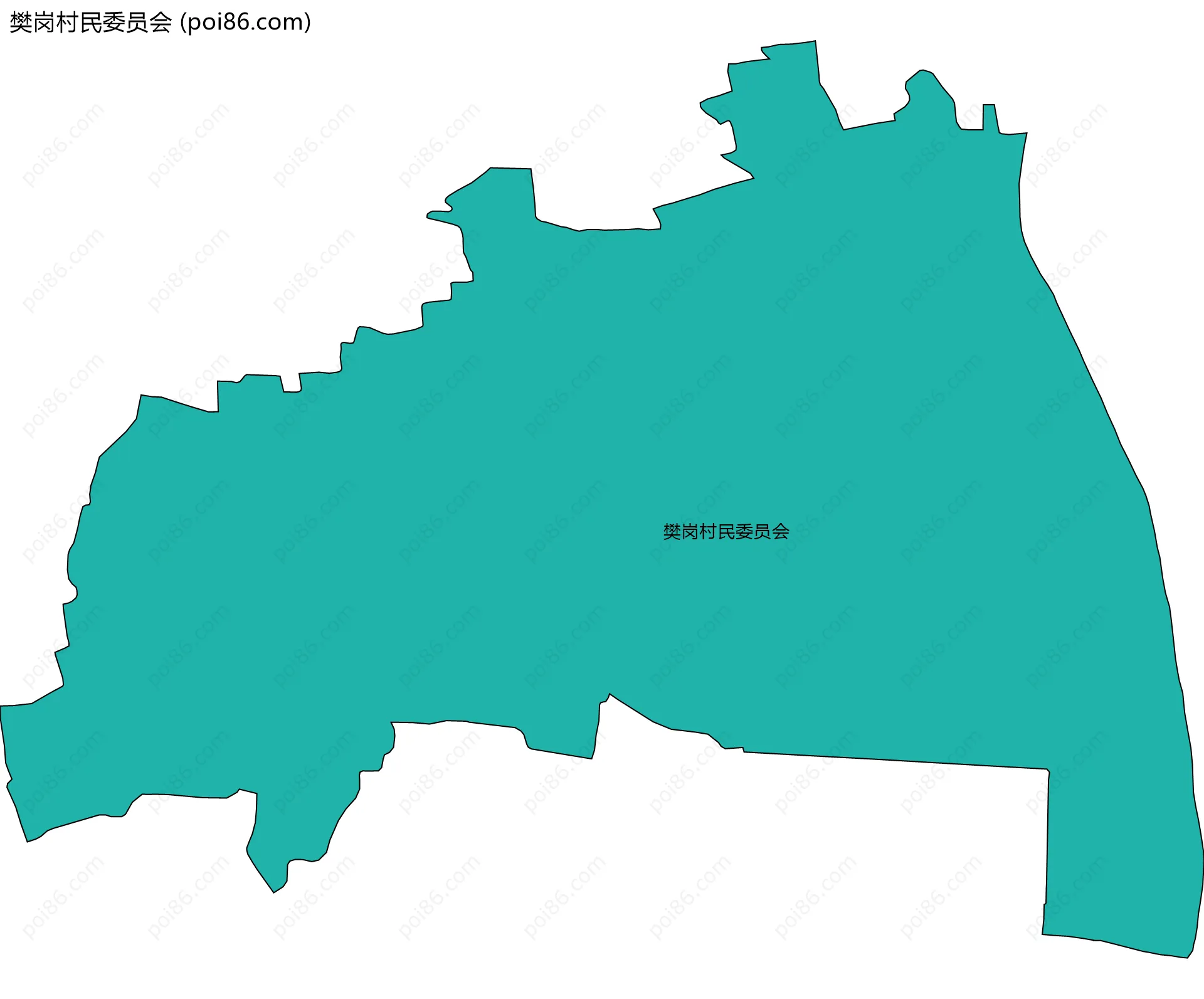 樊岗村民委员会边界地图