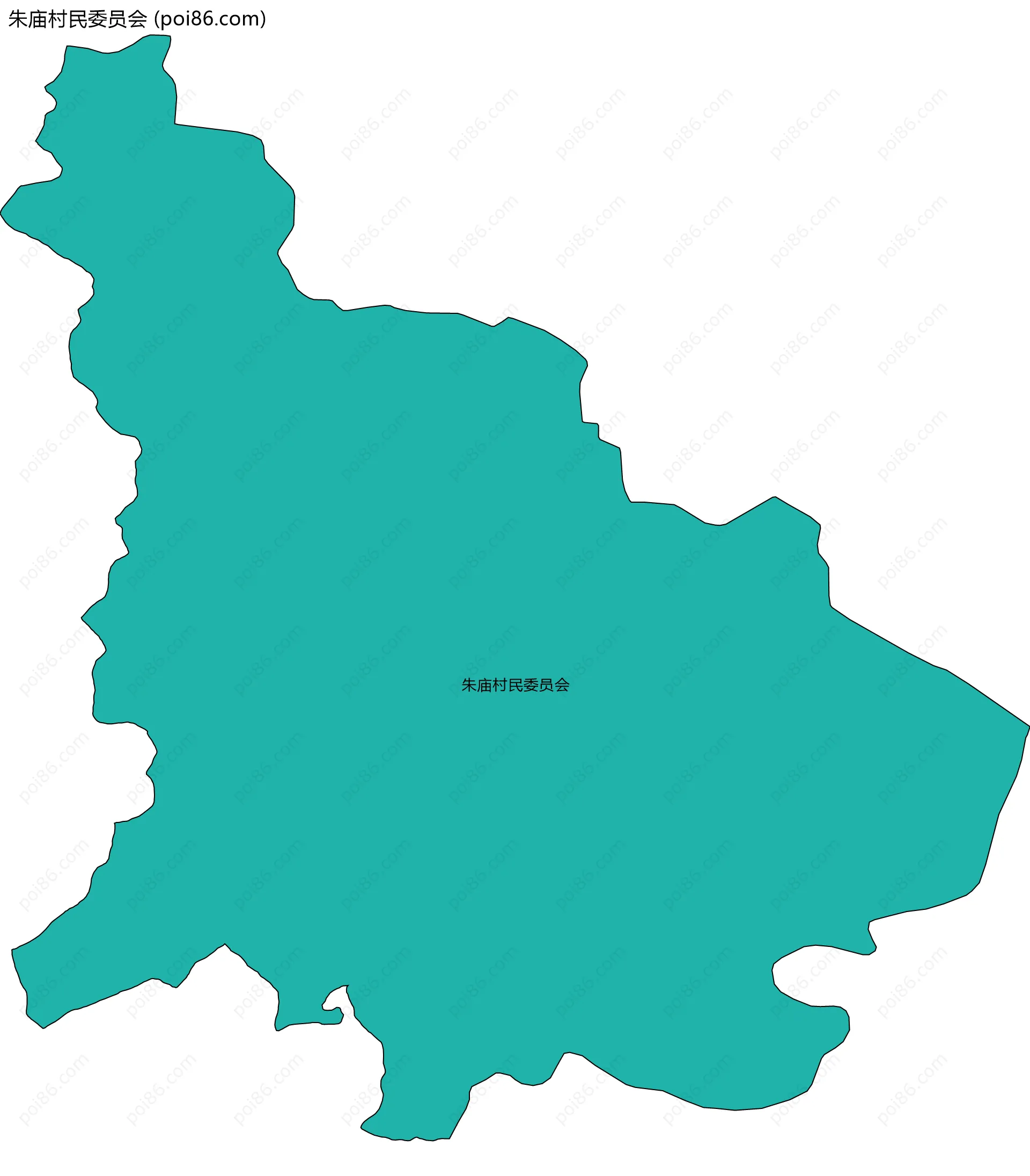 朱庙村民委员会边界地图