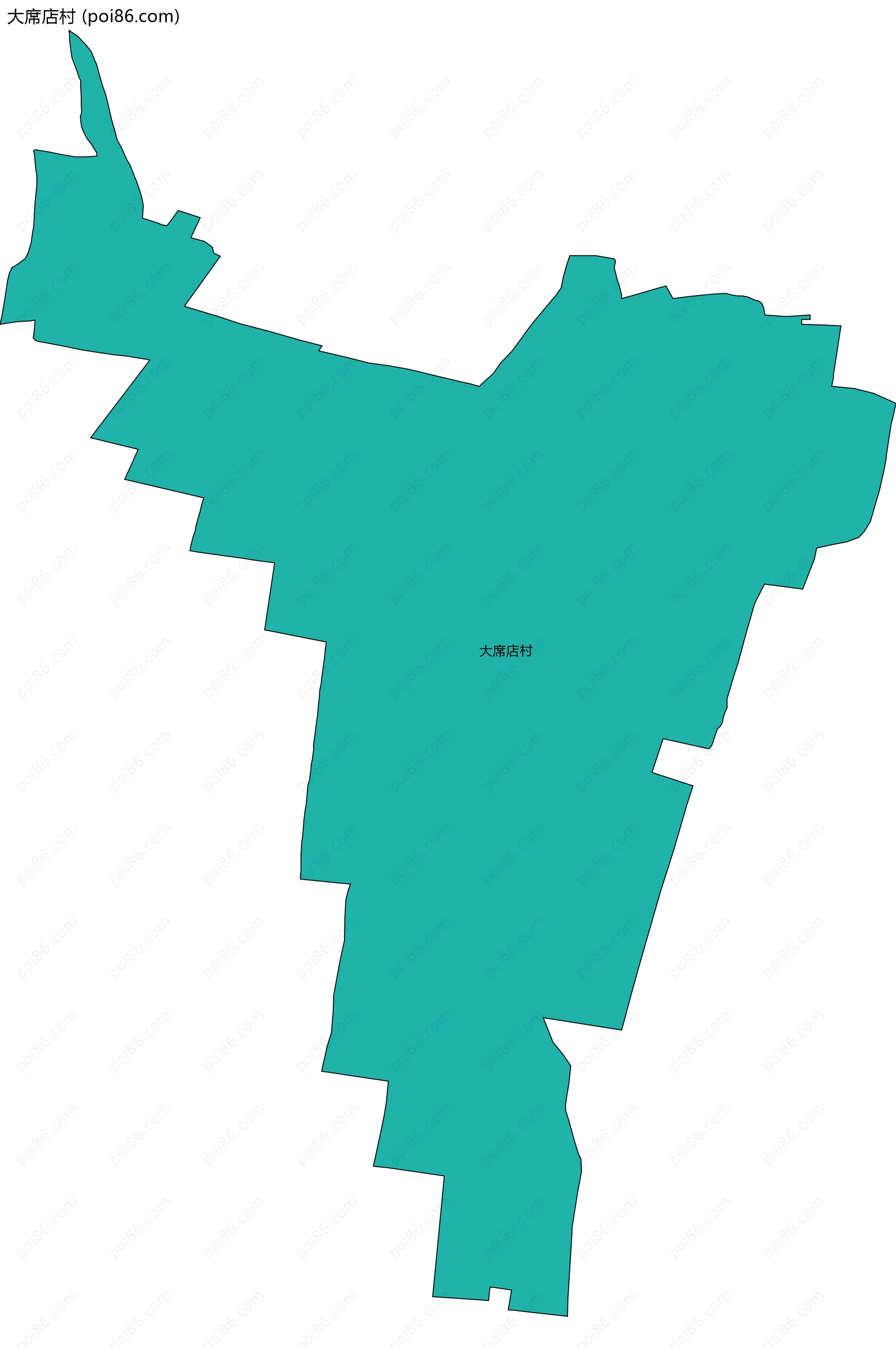 大席店村边界地图