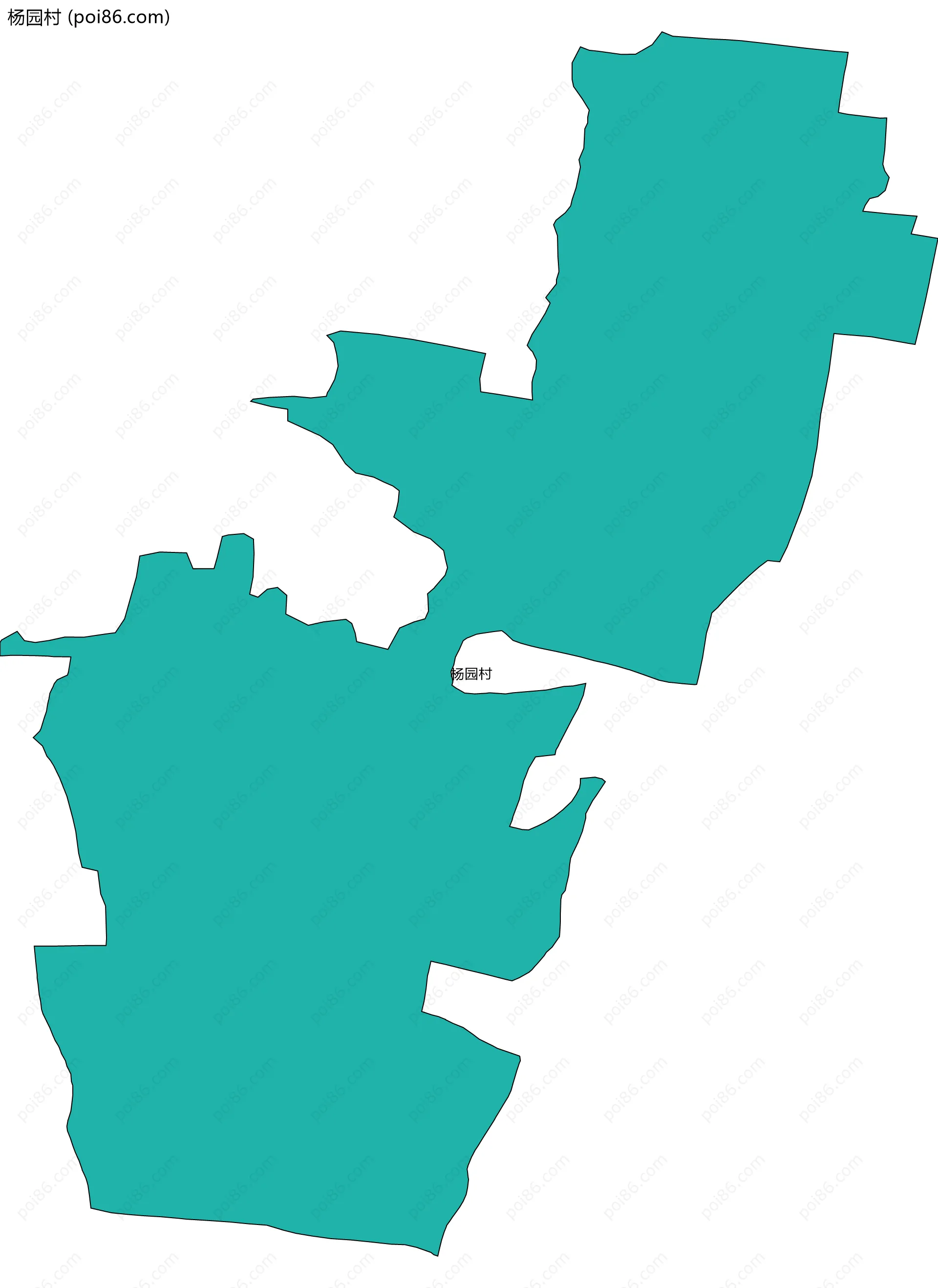 杨园村边界地图