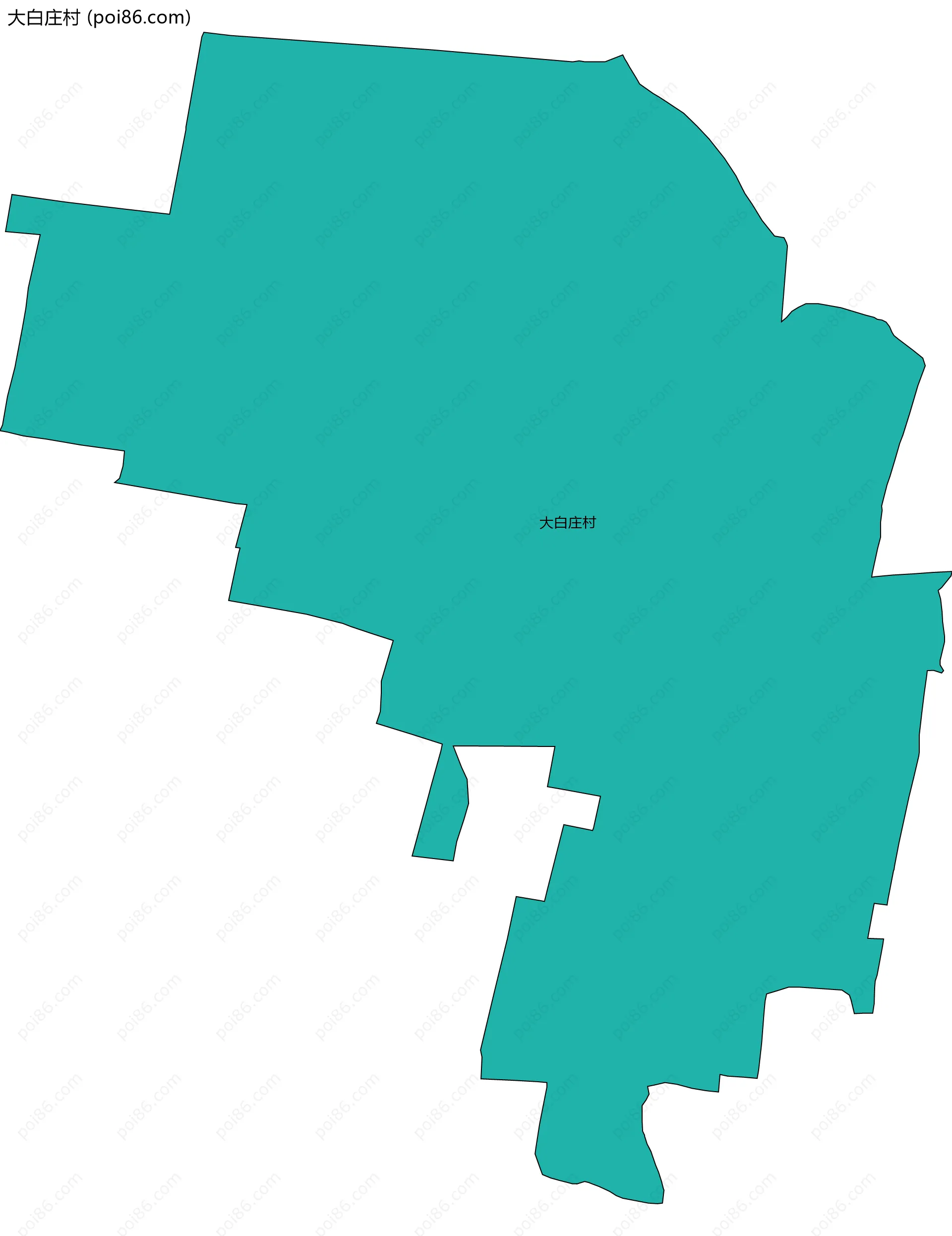 大白庄村边界地图