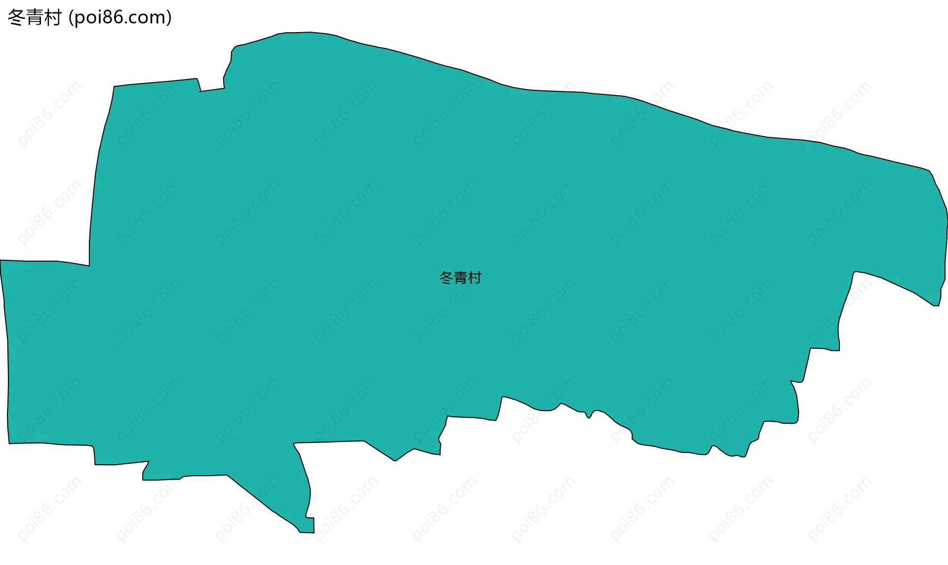 冬青村边界地图