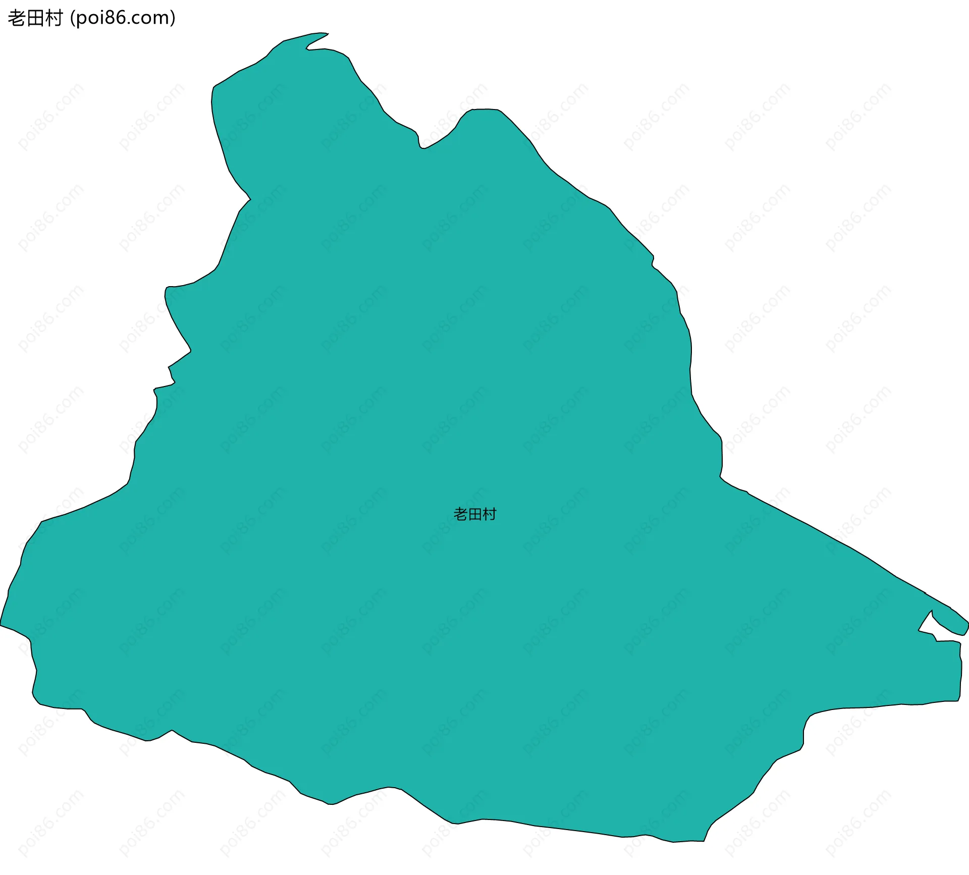 老田村边界地图