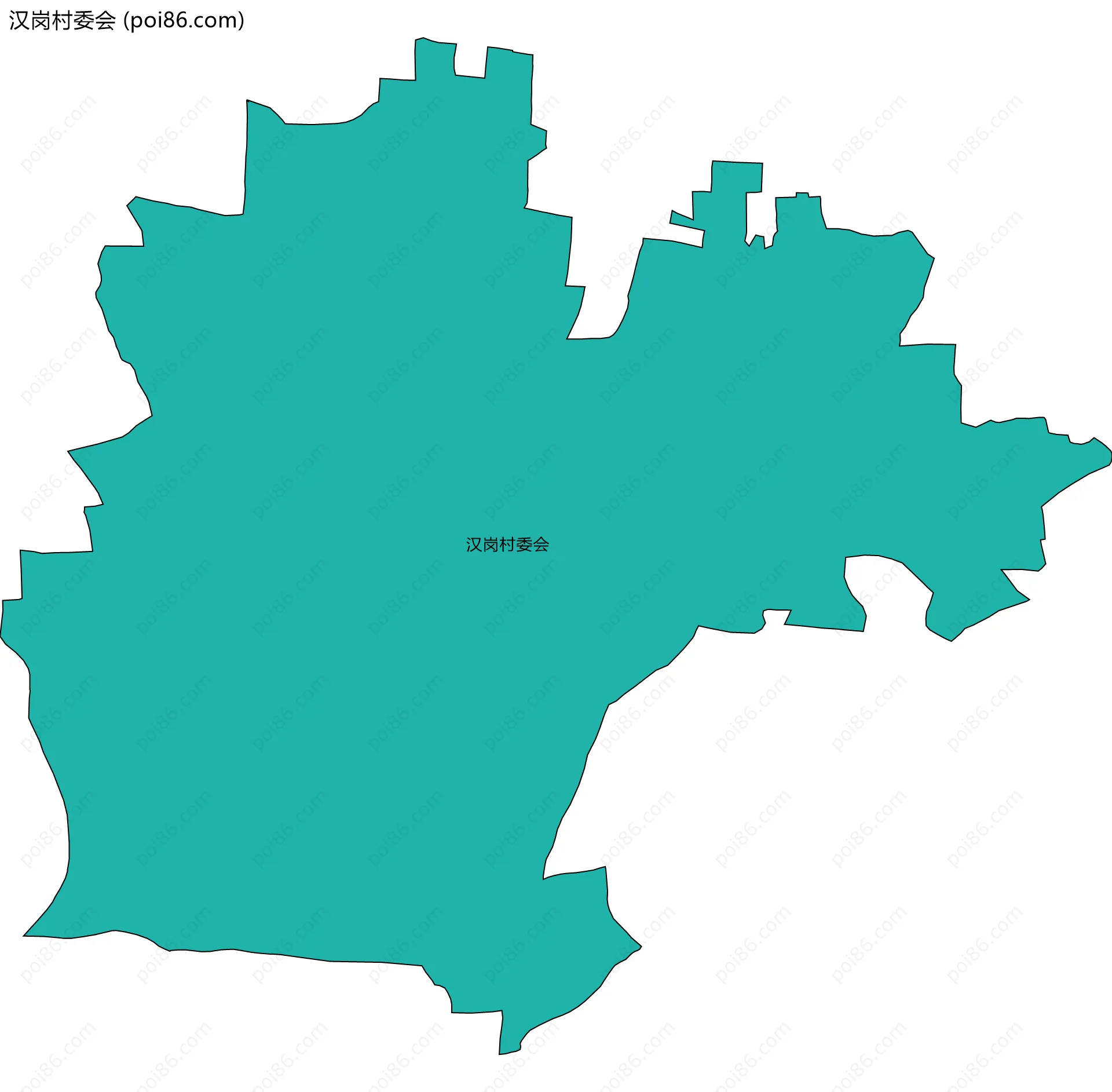 汉岗村委会边界地图