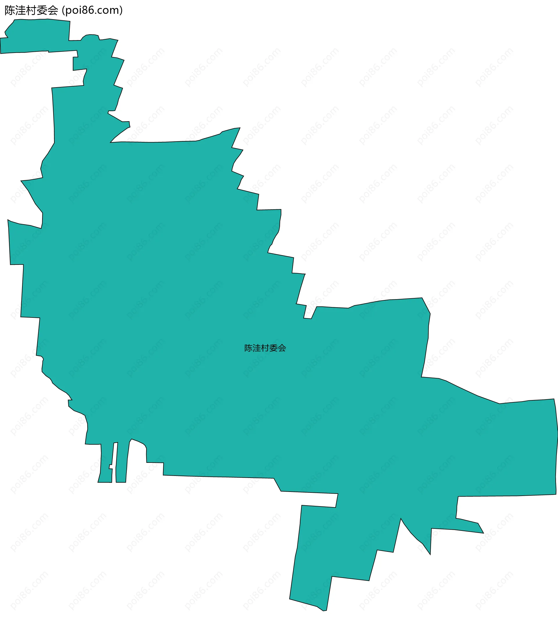 陈洼村委会边界地图