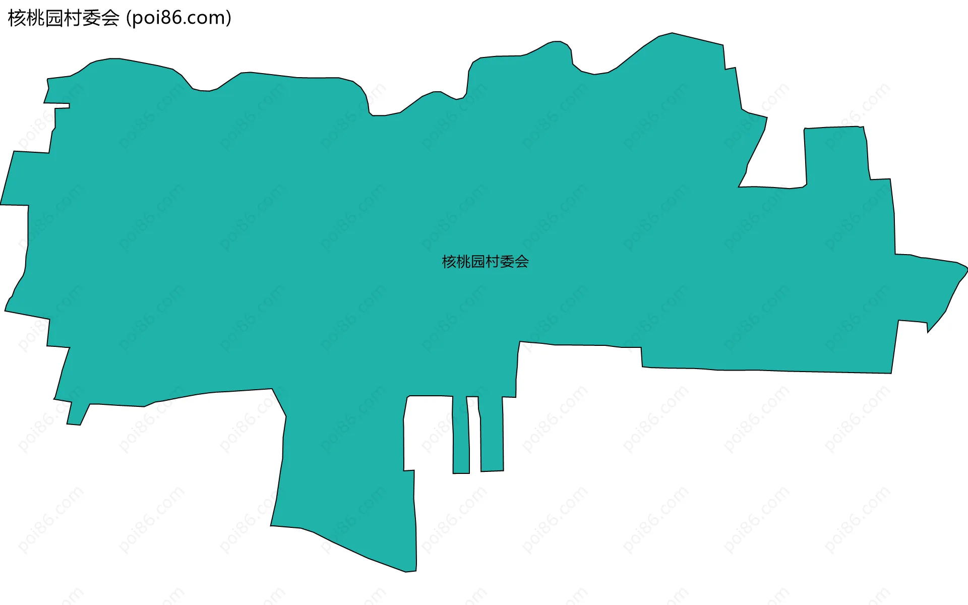 核桃园村委会边界地图