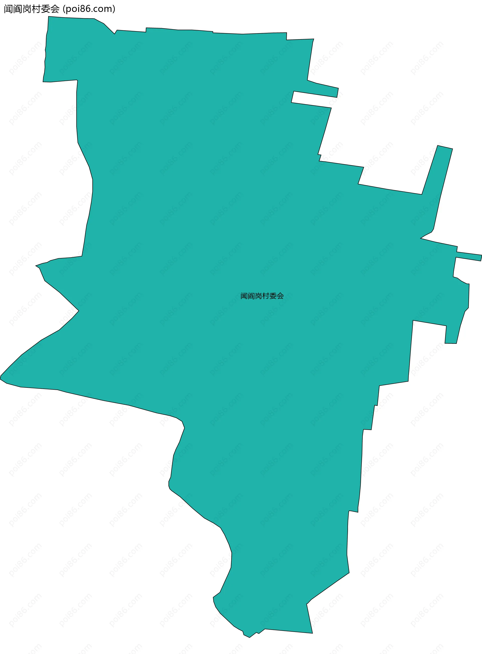 闻阎岗村委会边界地图