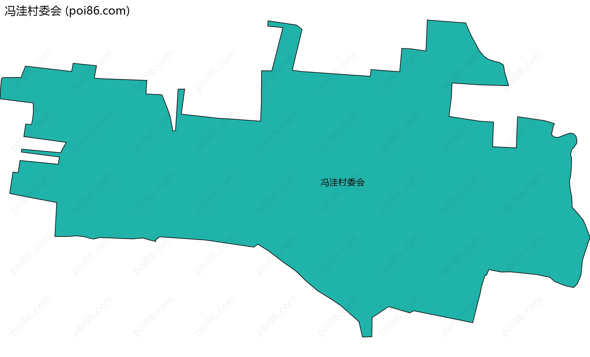 冯洼村委会边界地图