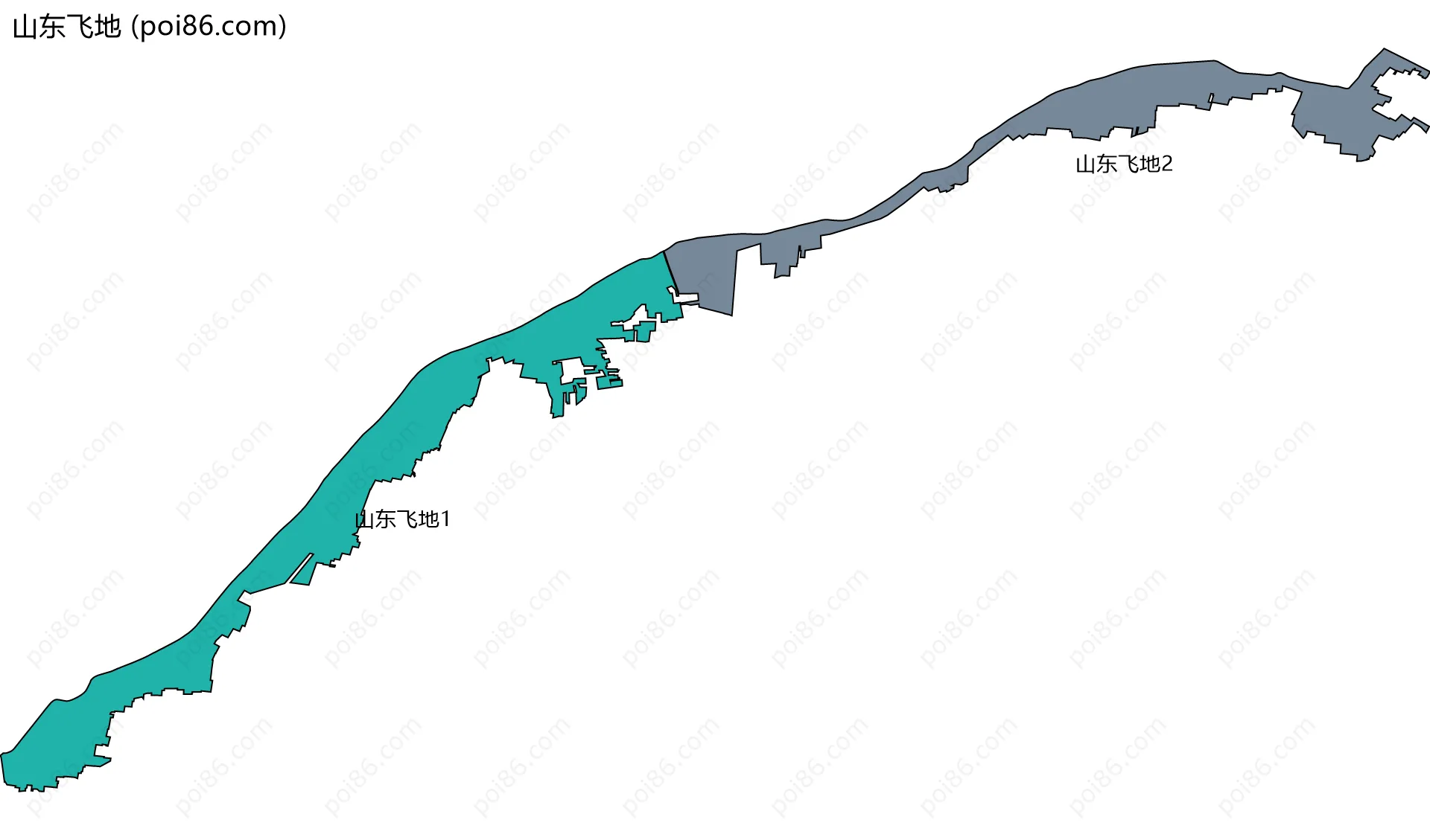 山东飞地边界地图(五级行政区划)