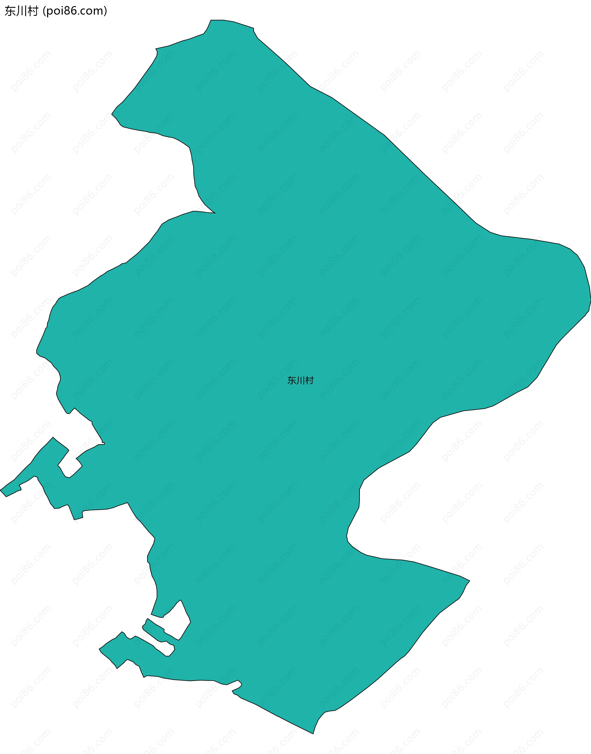 东川村边界地图