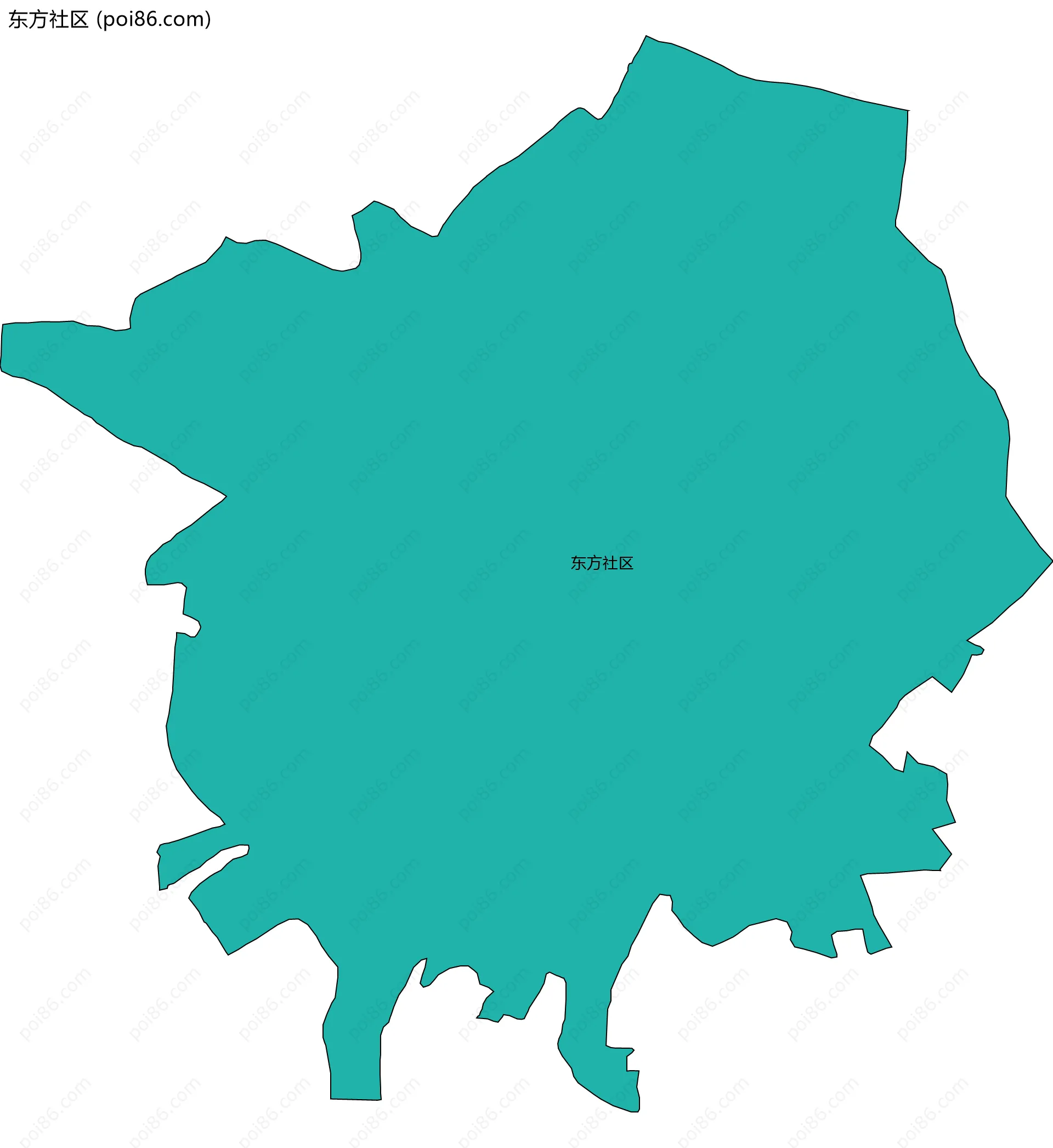 东方社区边界地图