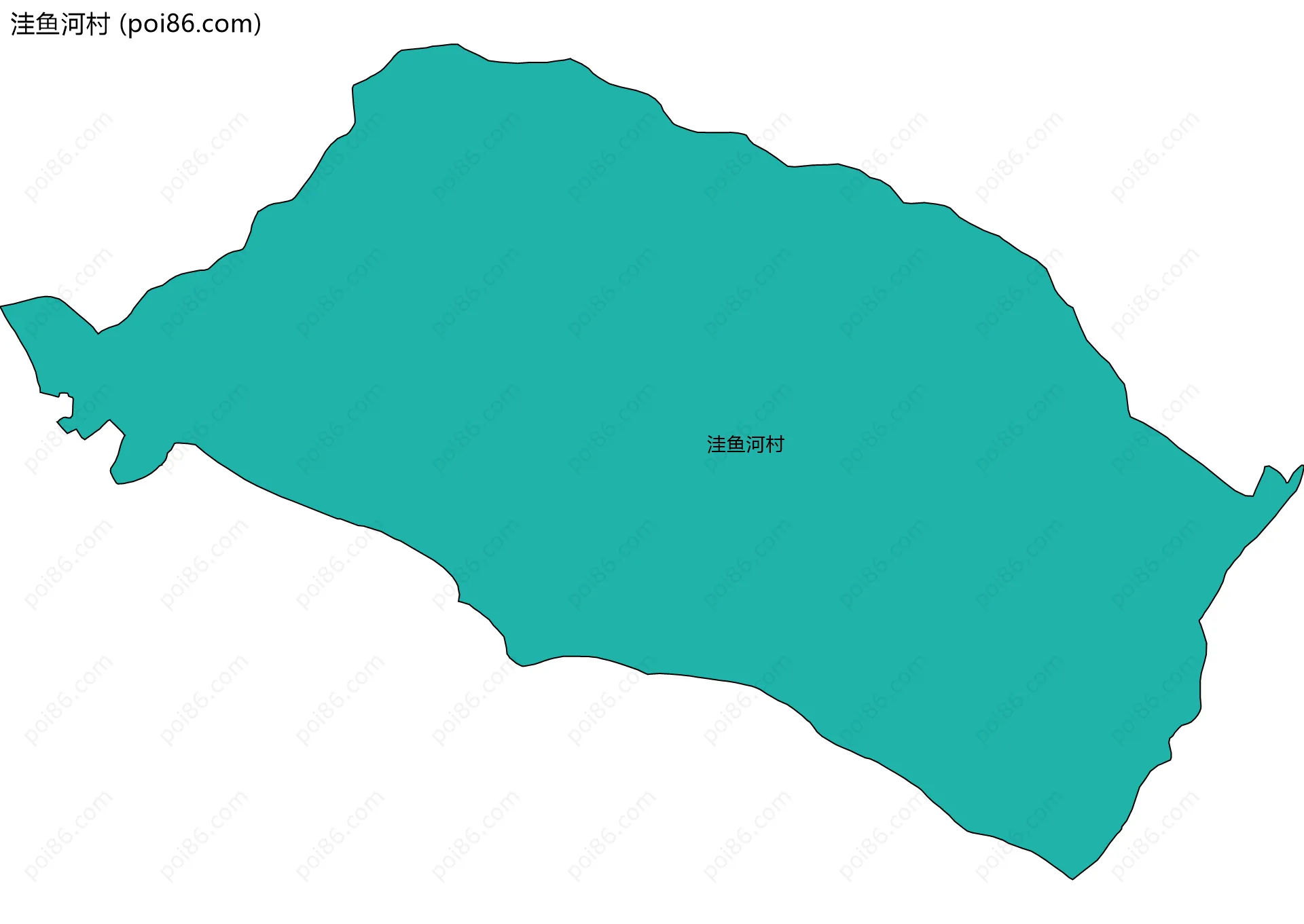 洼鱼河村边界地图
