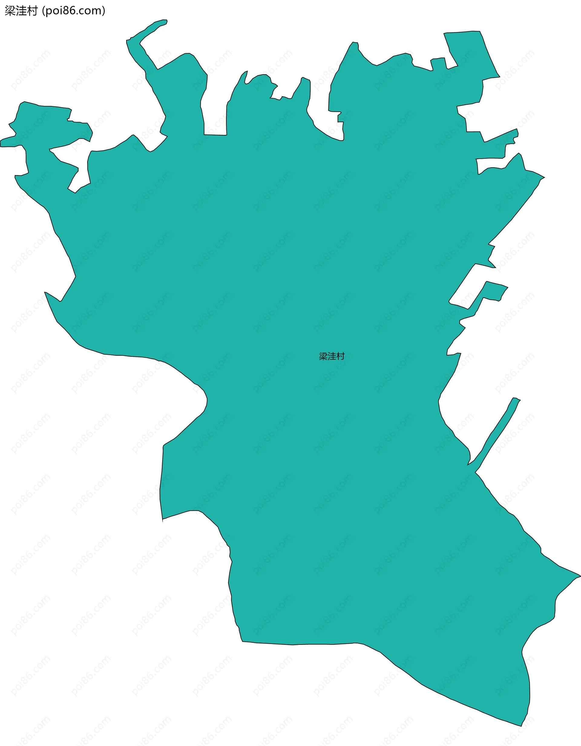 梁洼村边界地图