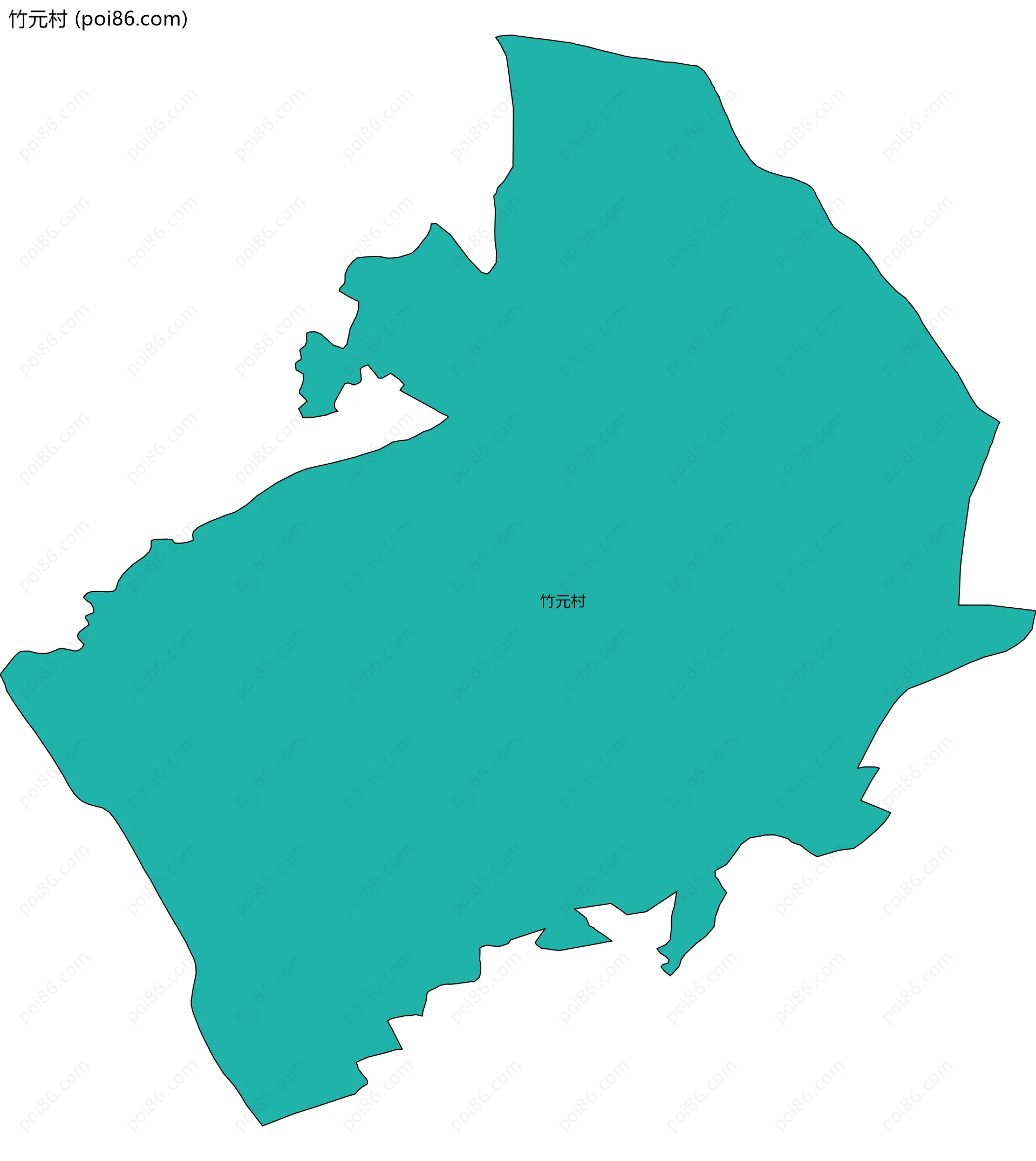 竹元村边界地图