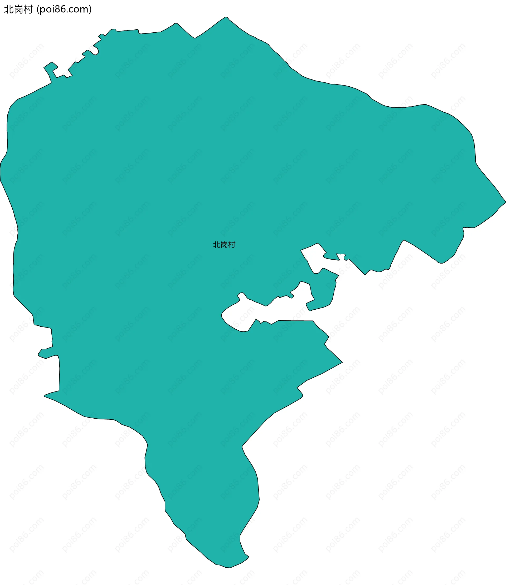 北岗村边界地图