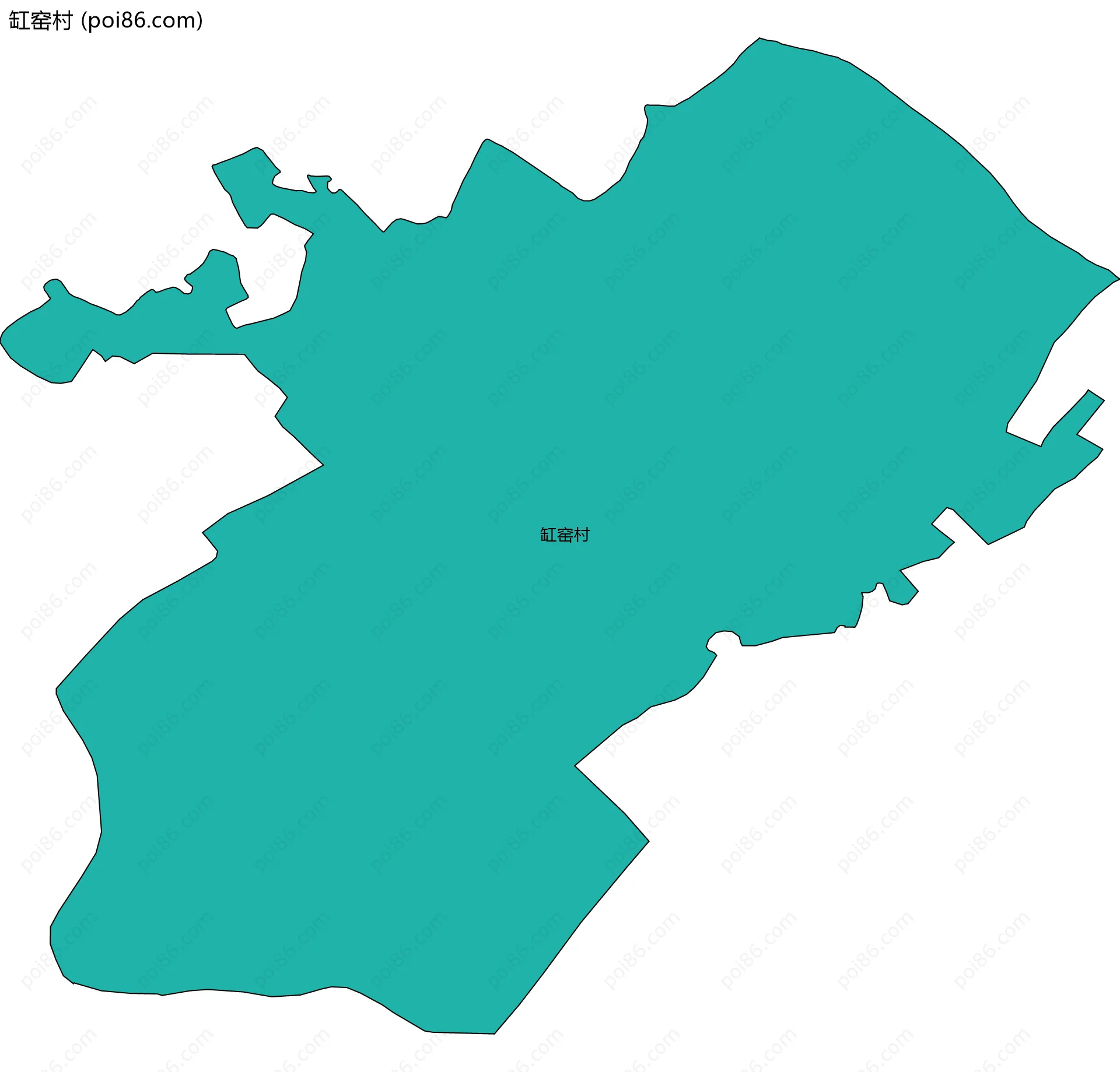 缸窑村边界地图