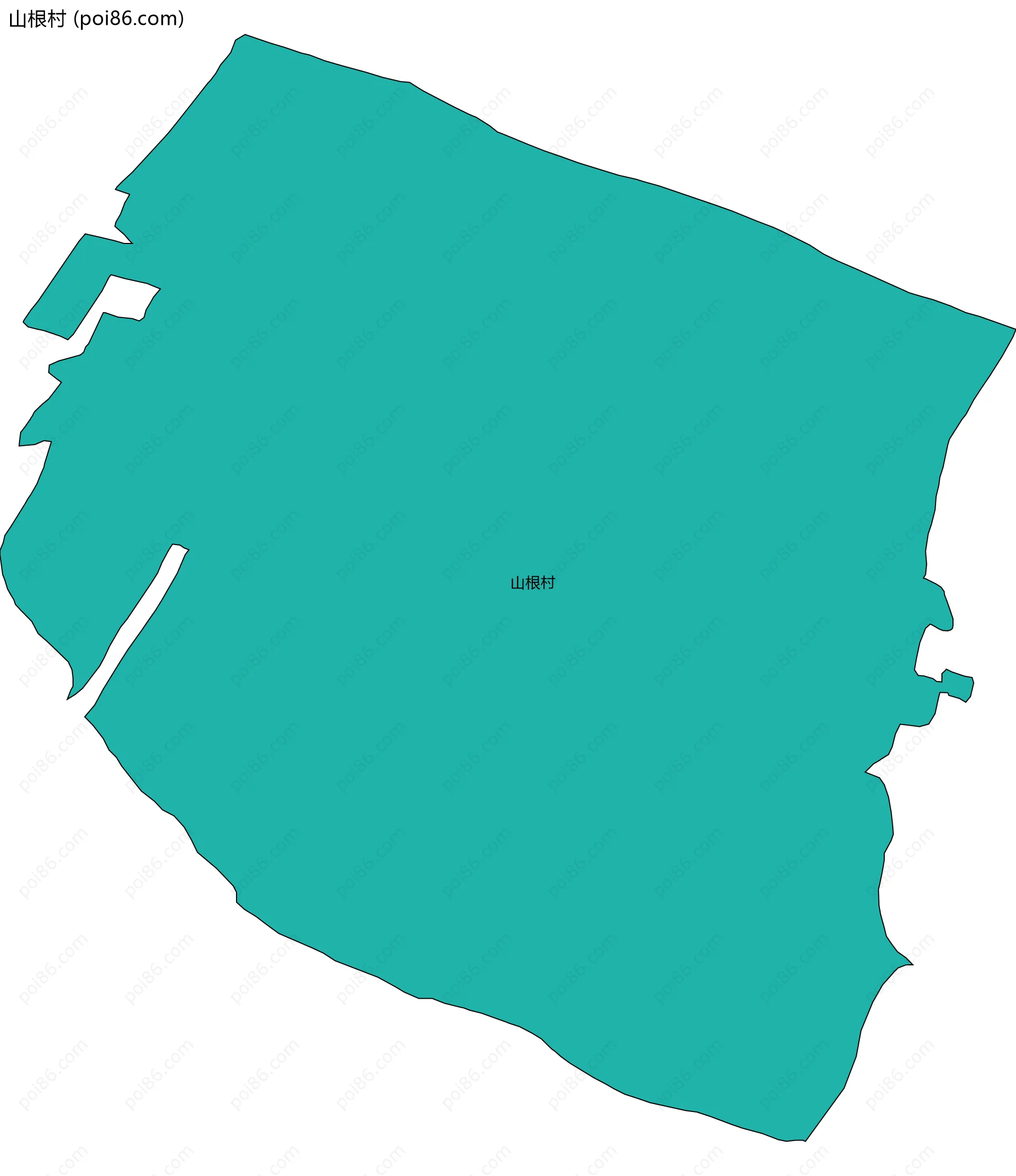 山根村边界地图