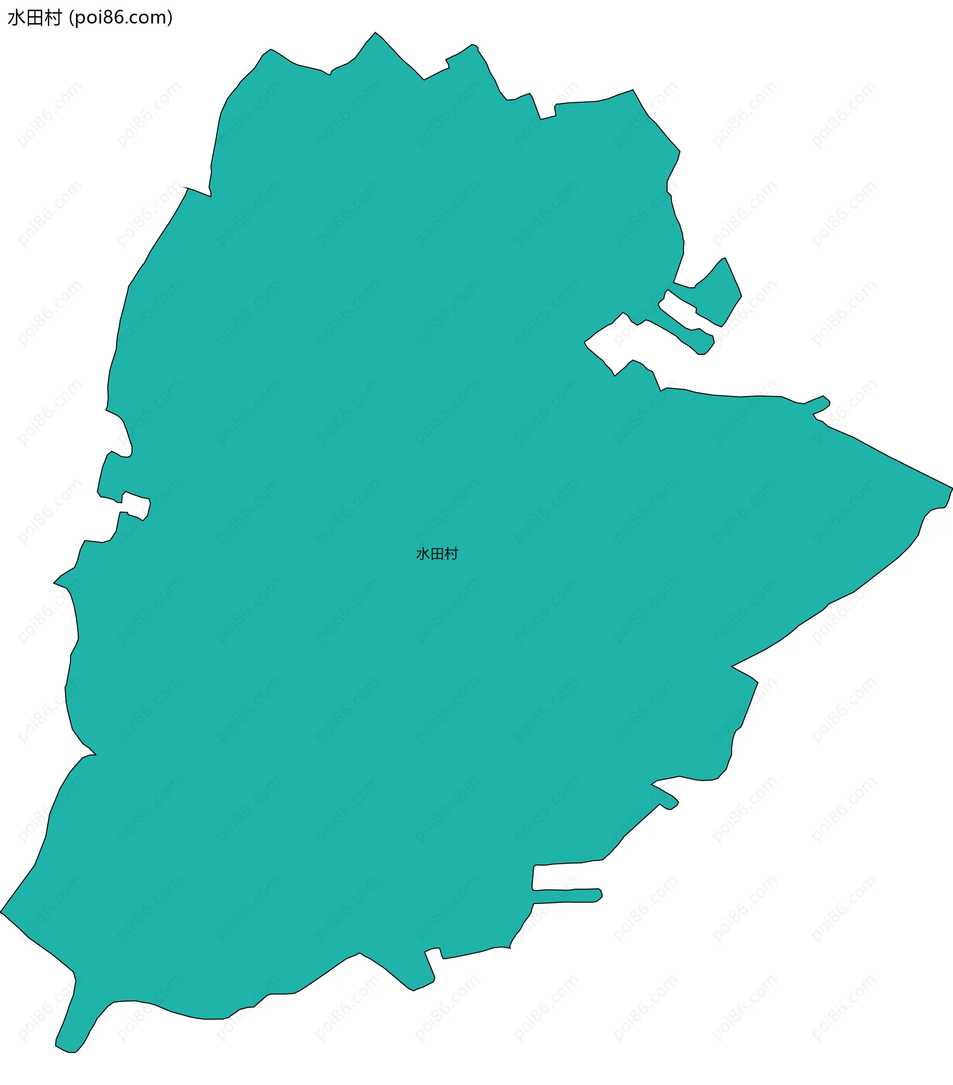 水田村边界地图