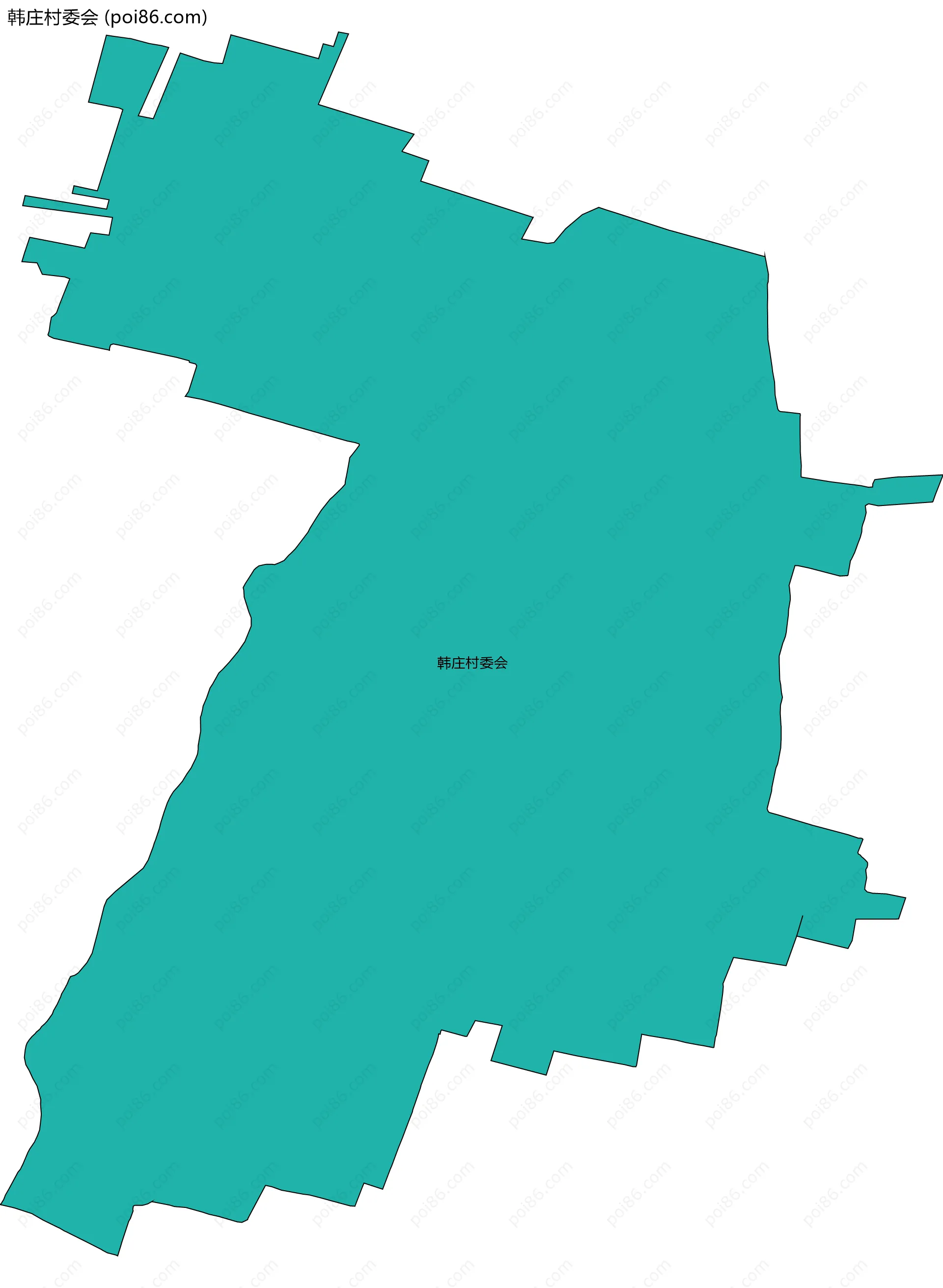 韩庄村委会边界地图