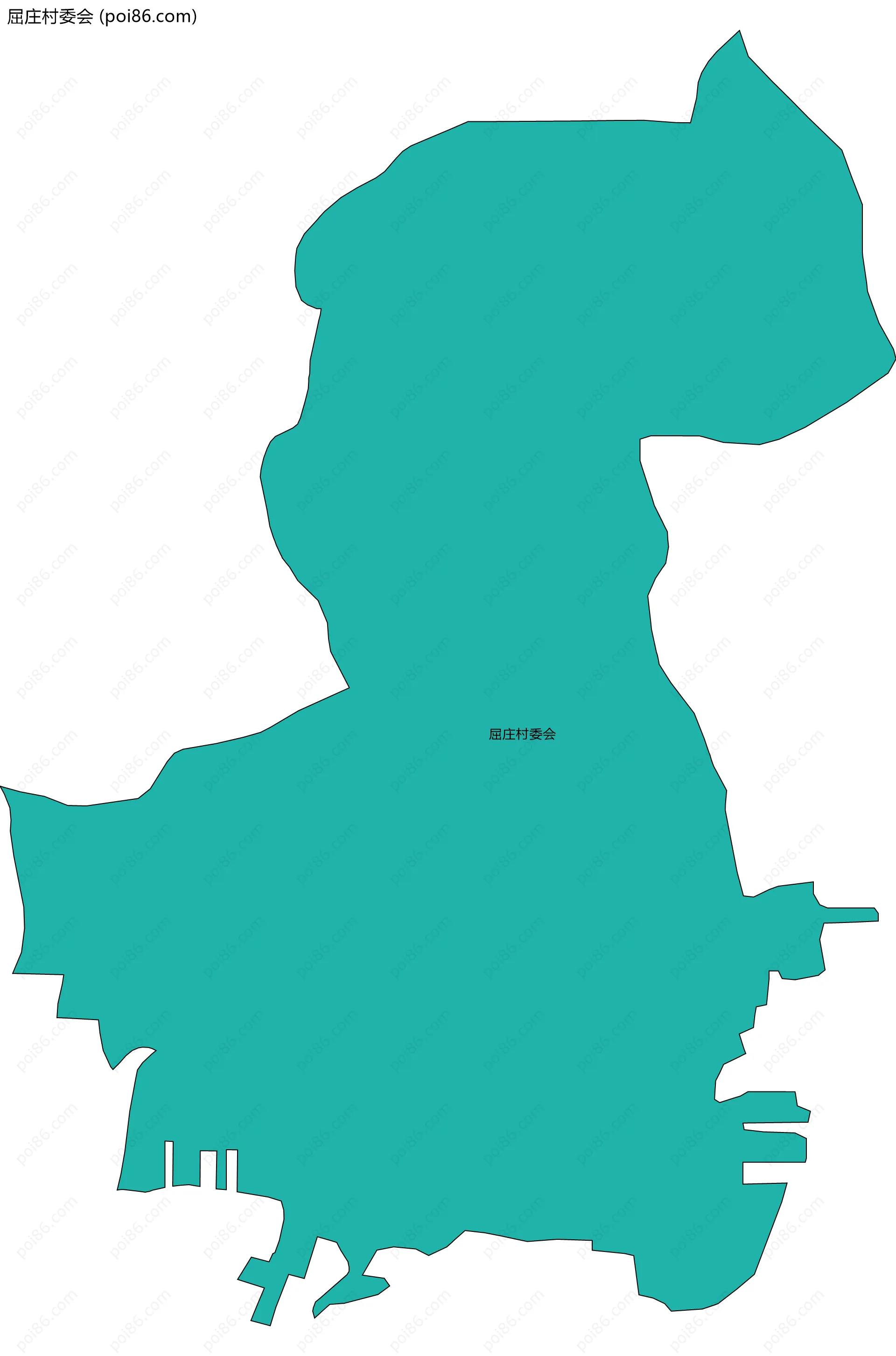 屈庄村委会边界地图