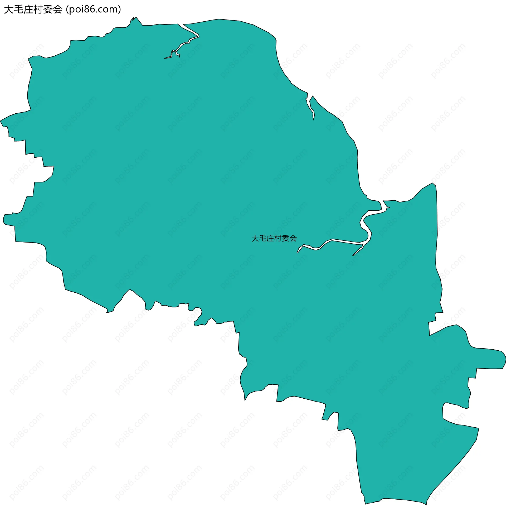 大毛庄村委会边界地图