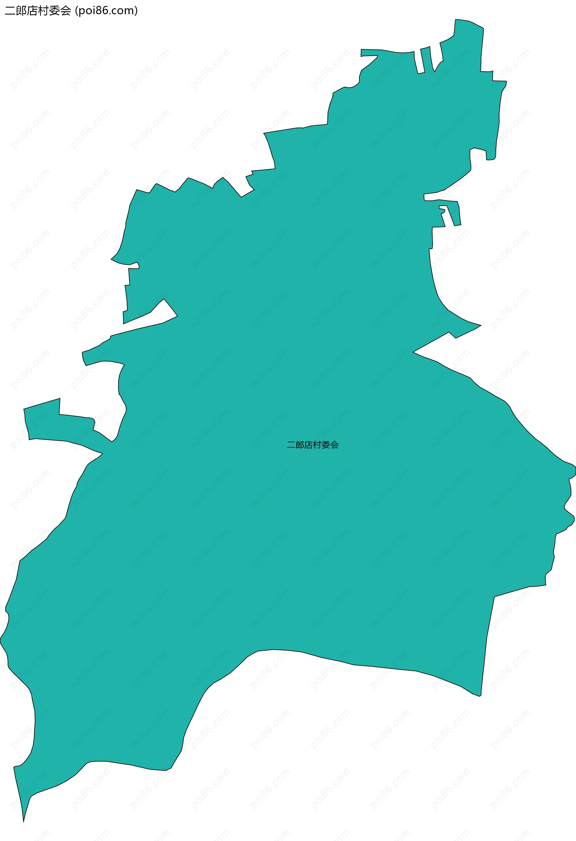 二郎店村委会边界地图