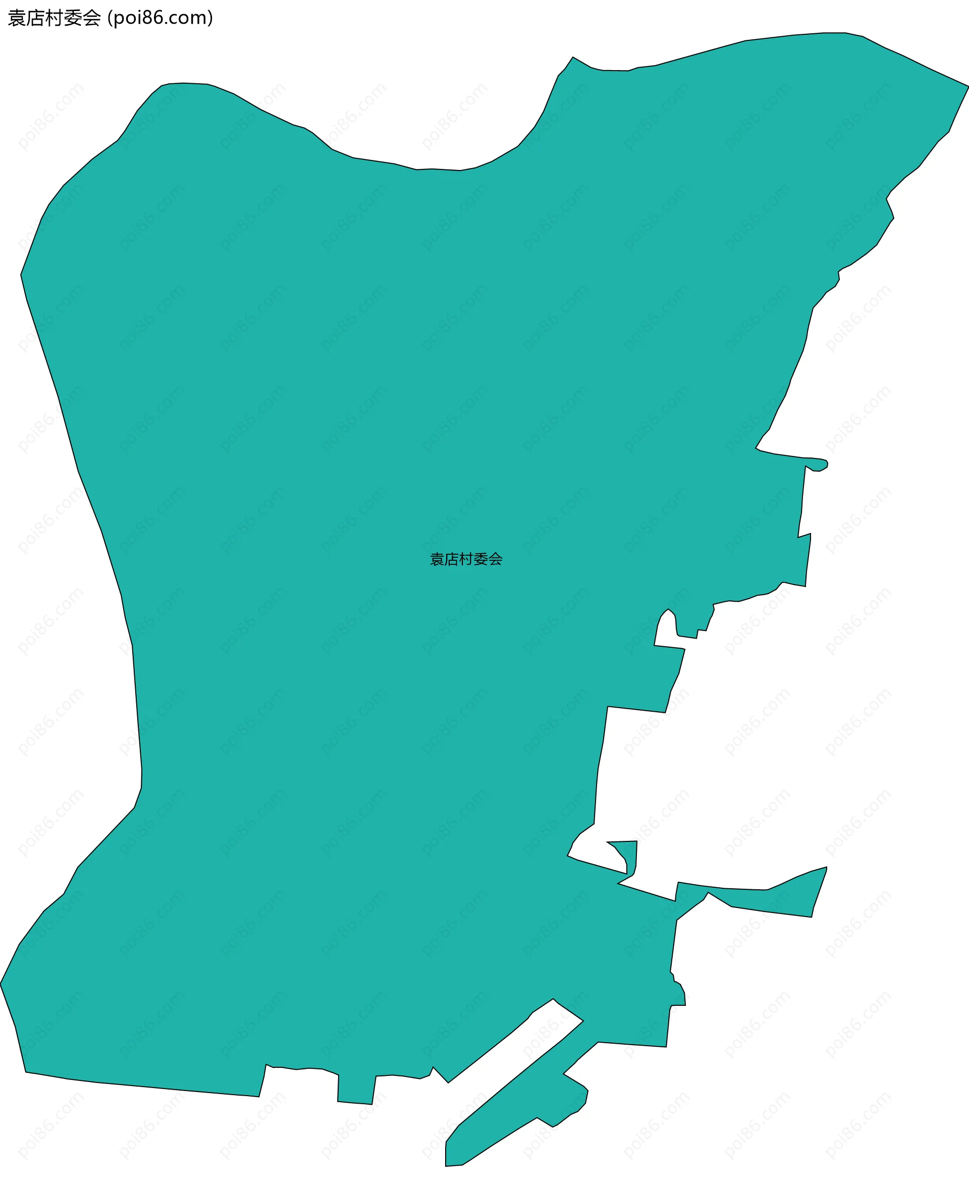 袁店村委会边界地图