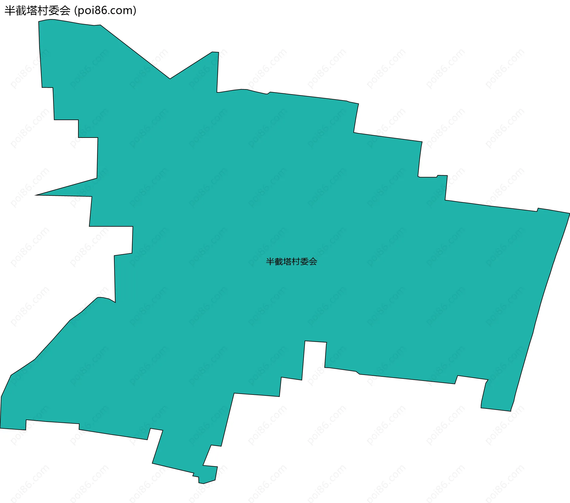 半截塔村委会边界地图
