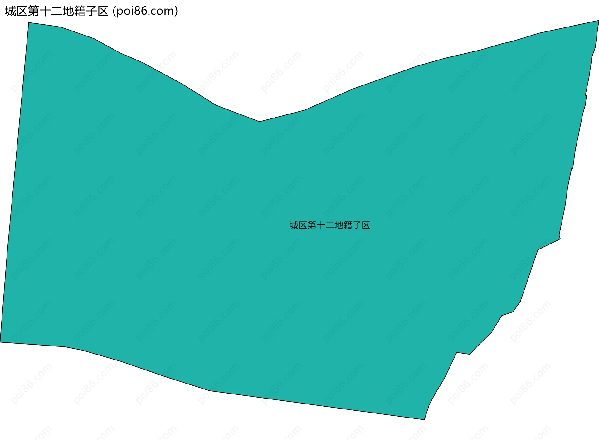 城区第十二地籍子区边界地图