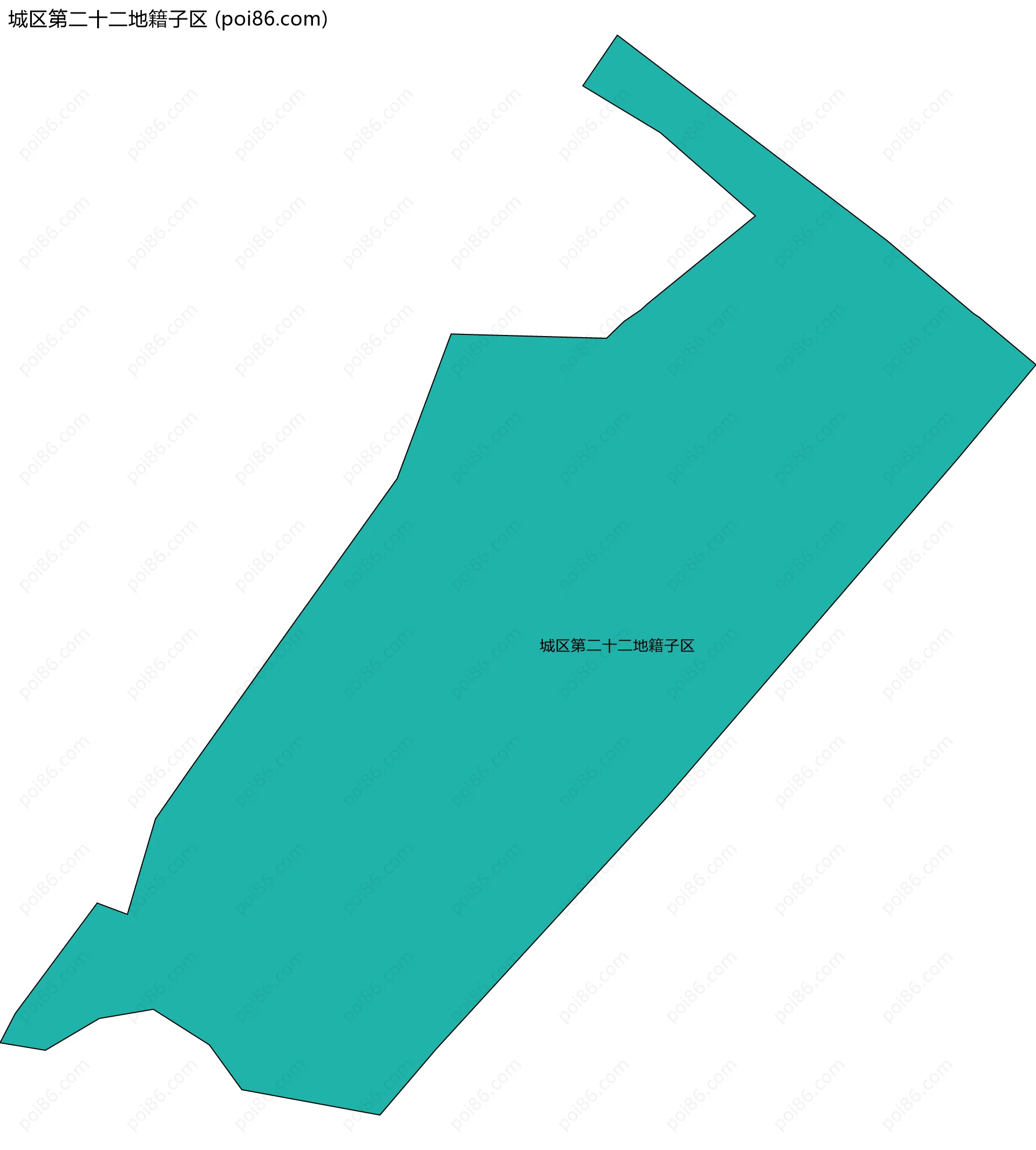城区第二十二地籍子区边界地图