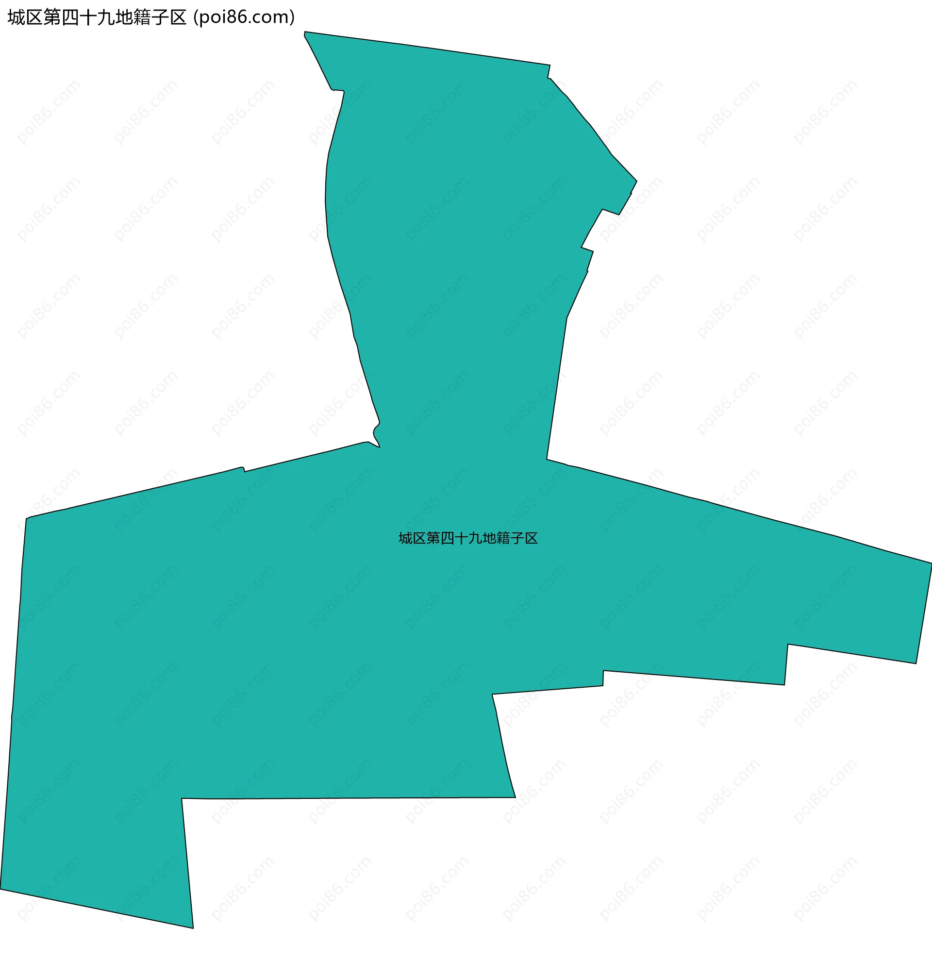 城区第四十九地籍子区边界地图