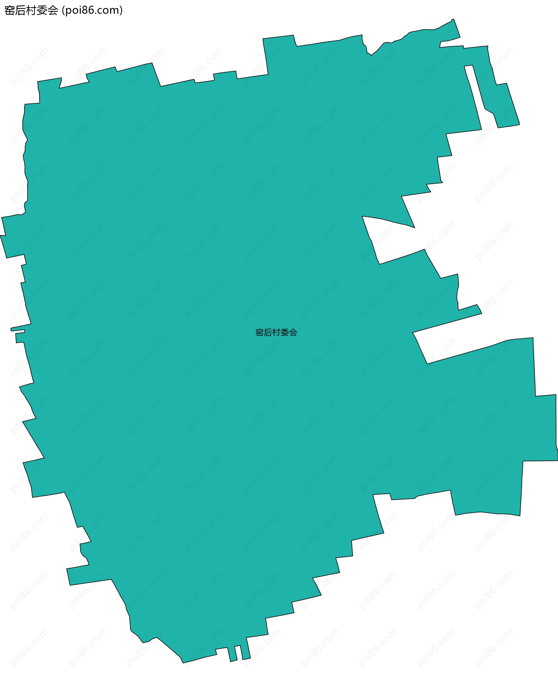 窑后村委会边界地图