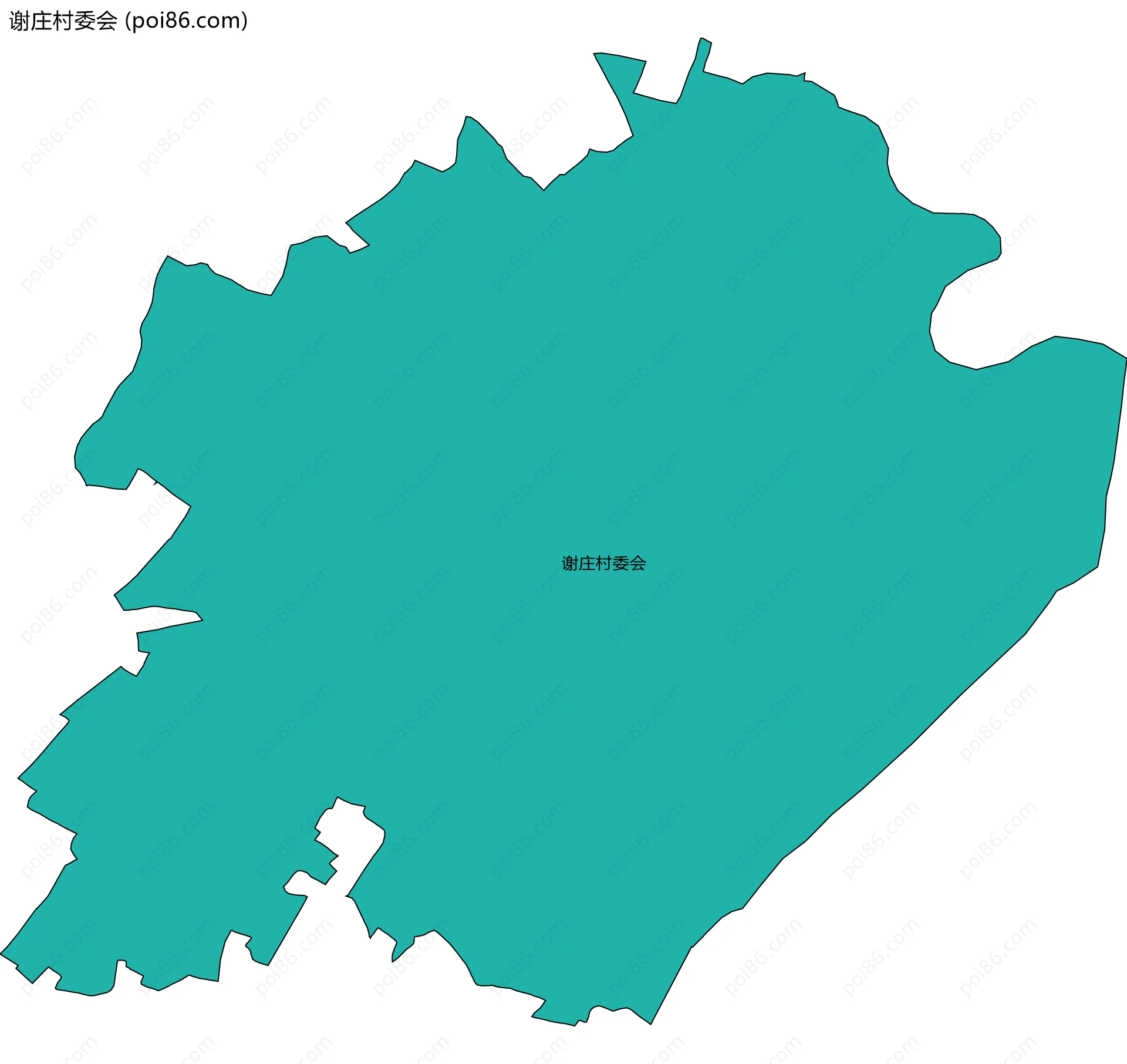 谢庄村委会边界地图