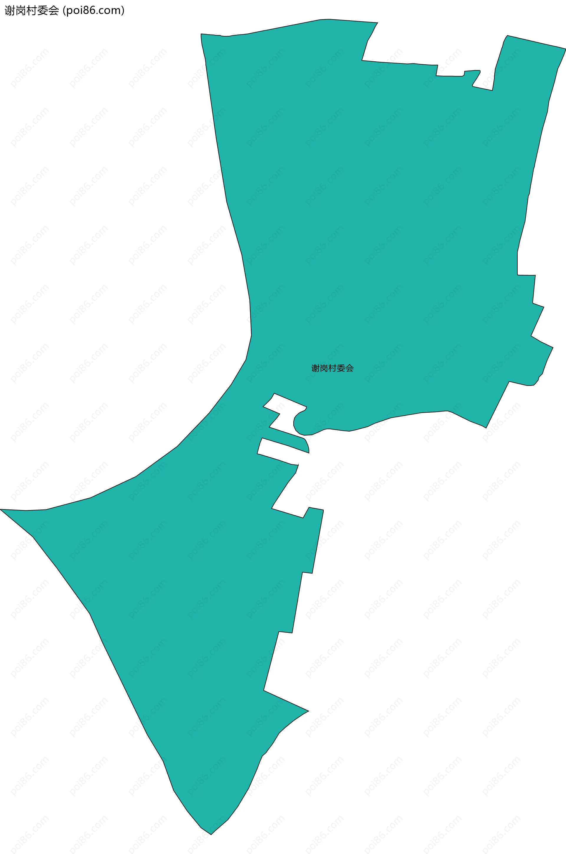 谢岗村委会边界地图