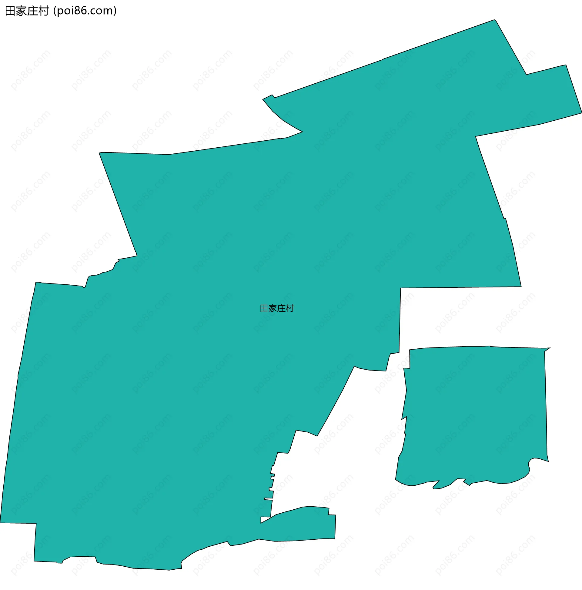 田家庄村边界地图