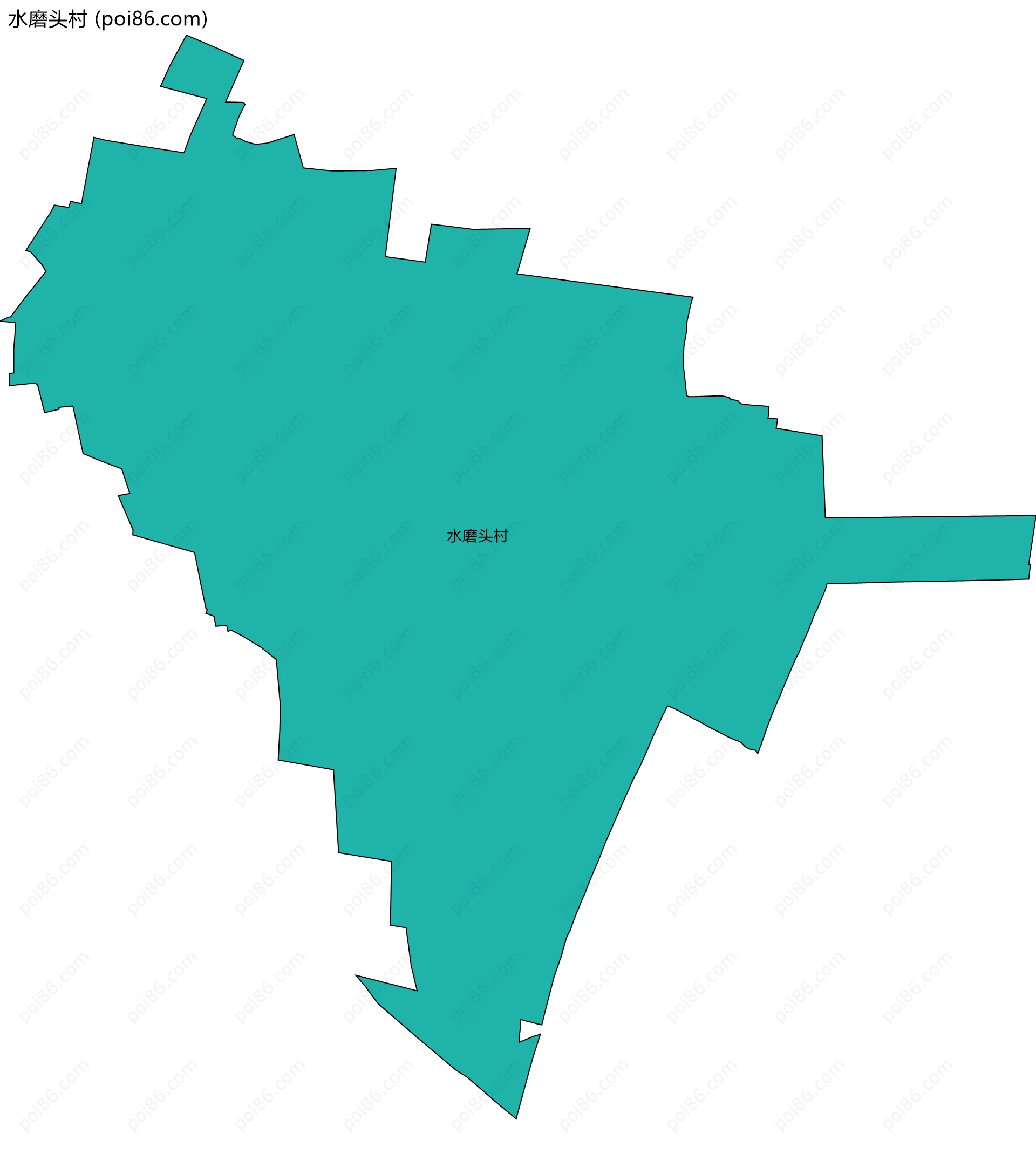 水磨头村边界地图