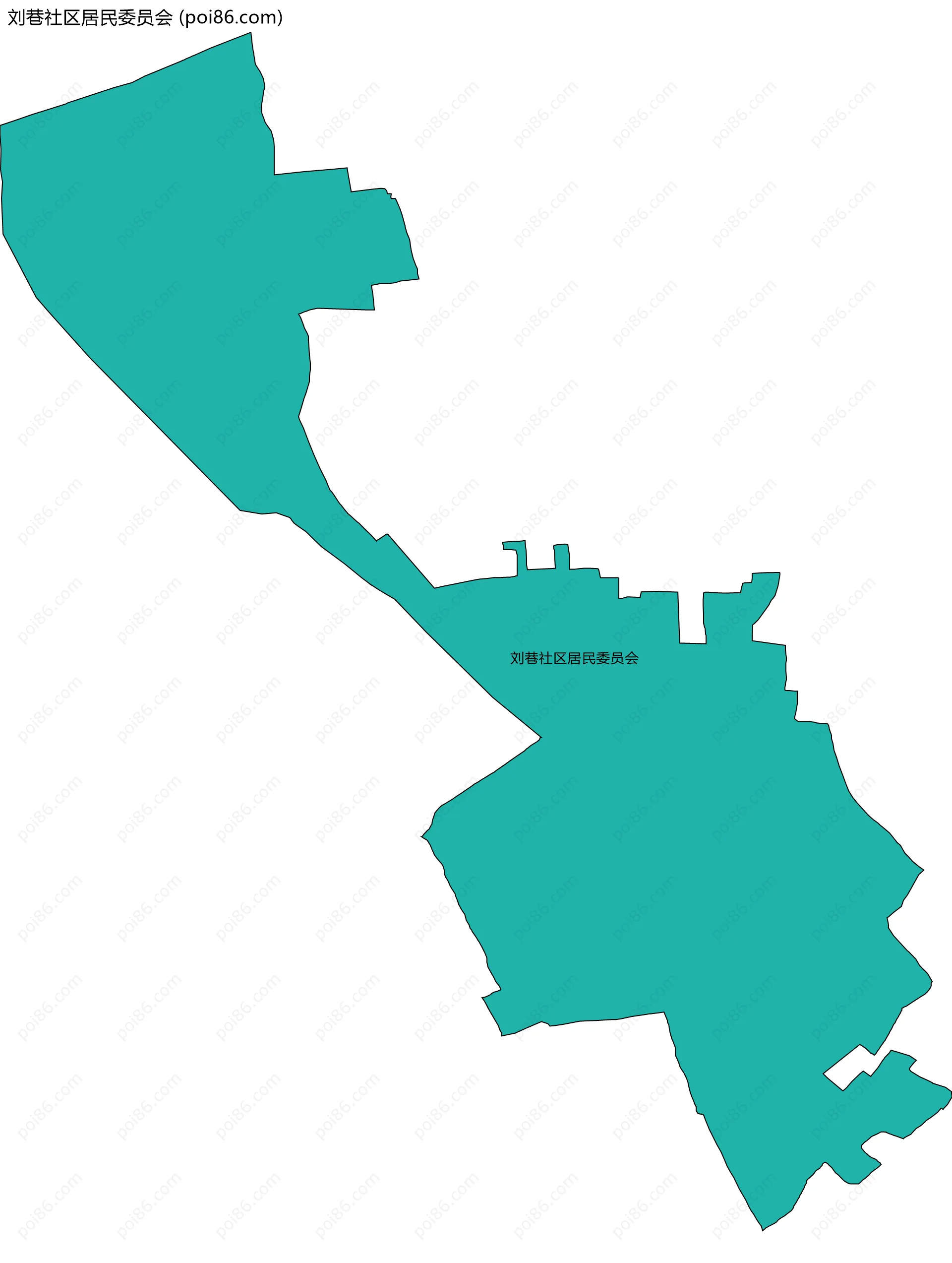 刘巷社区居民委员会边界地图