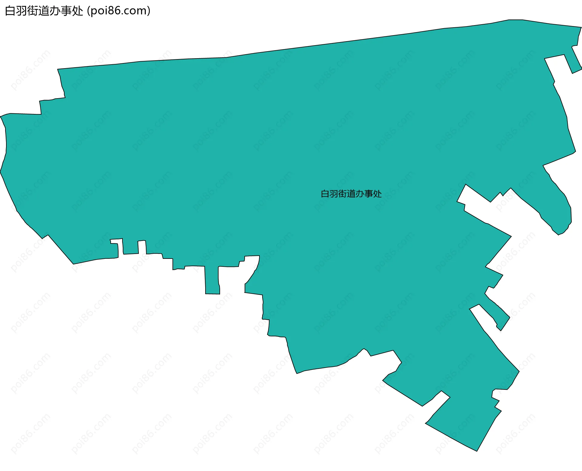 白羽街道办事处边界地图