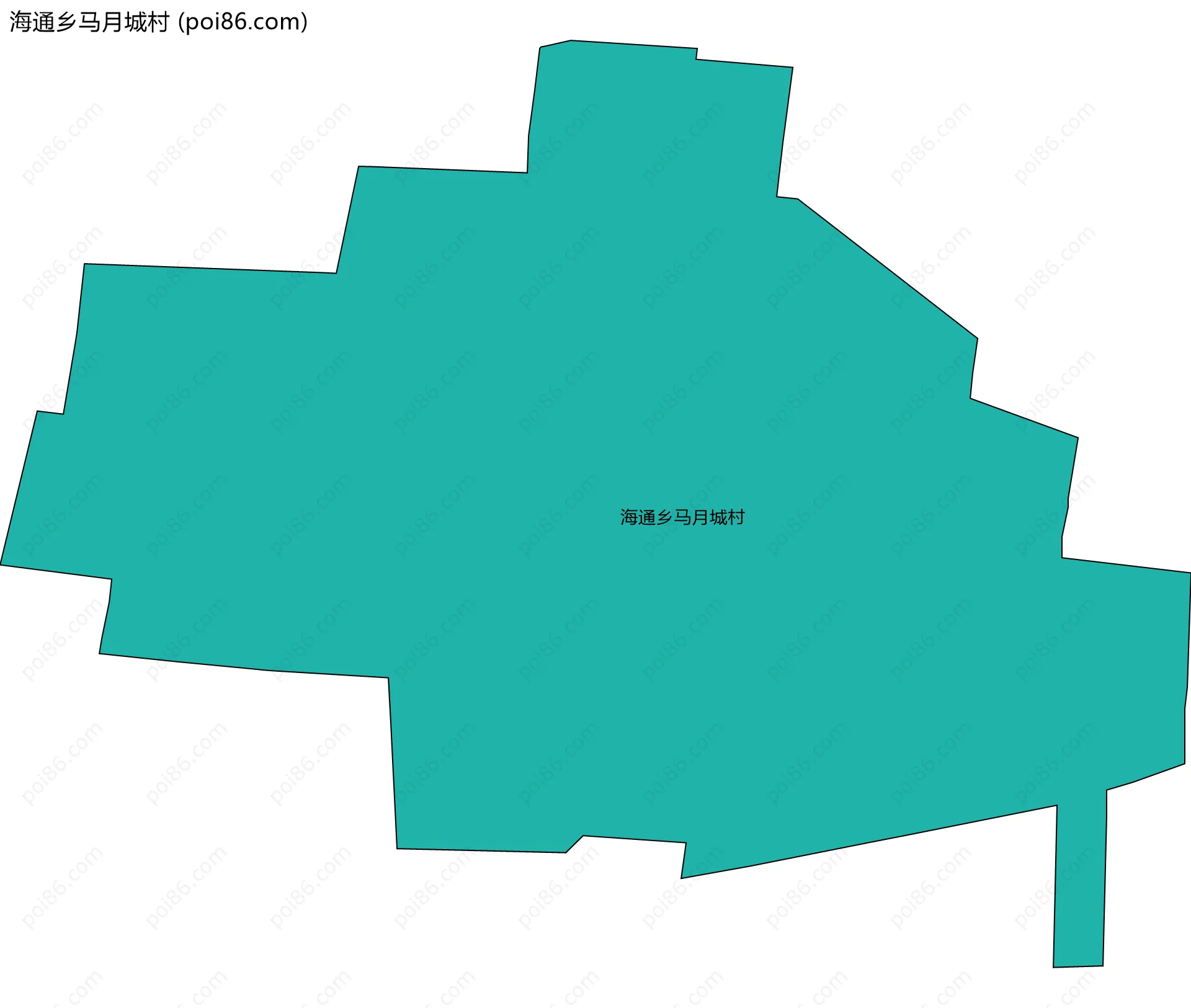 海通乡马月城村边界地图