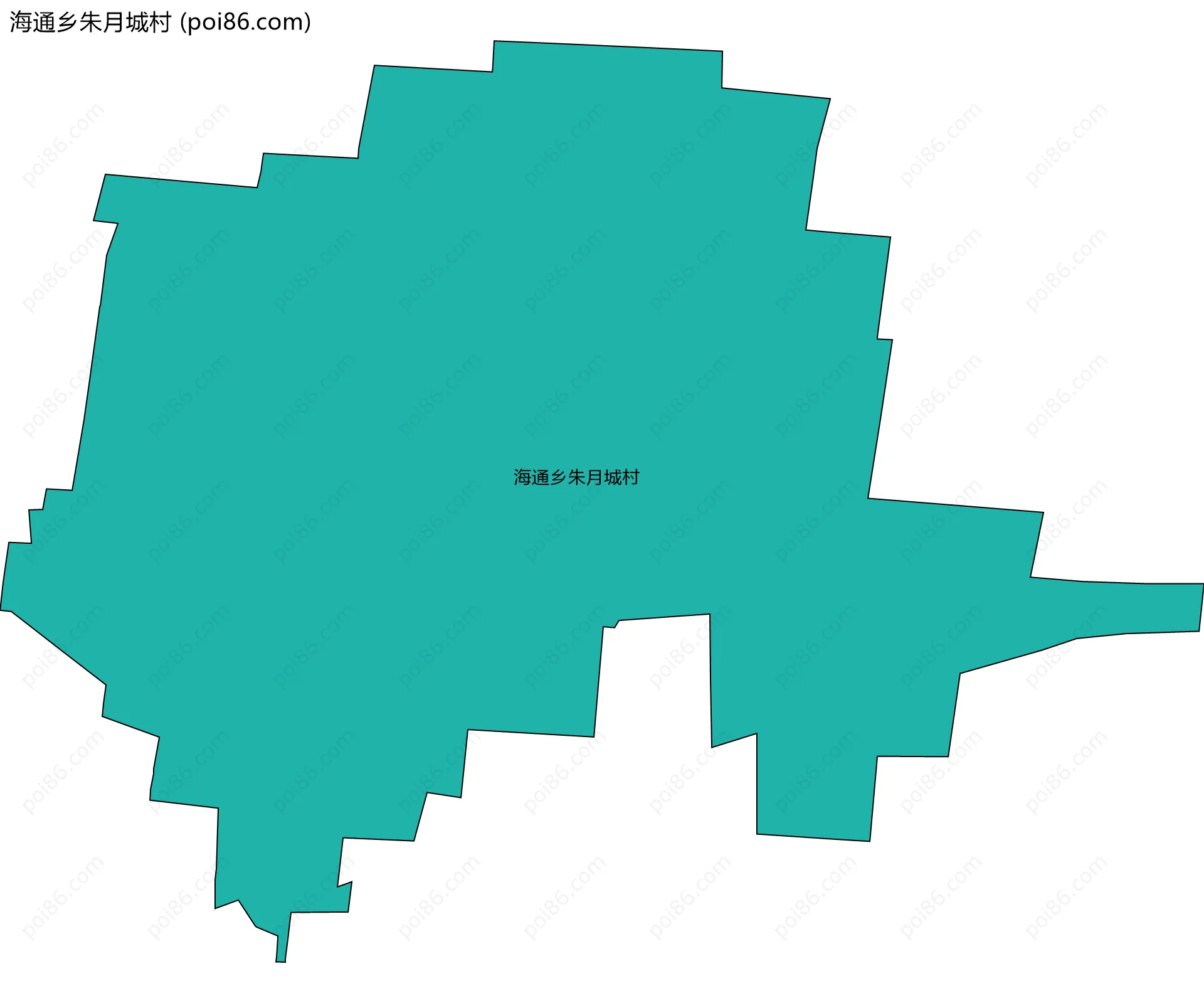 海通乡朱月城村边界地图