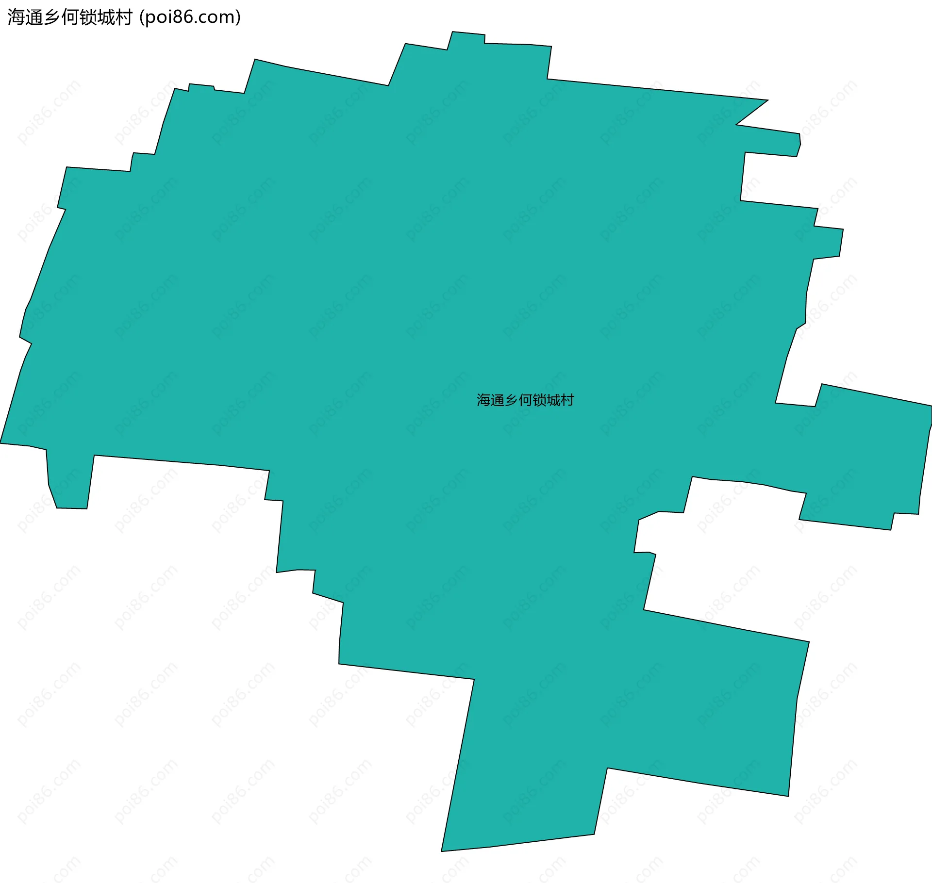 海通乡何锁城村边界地图