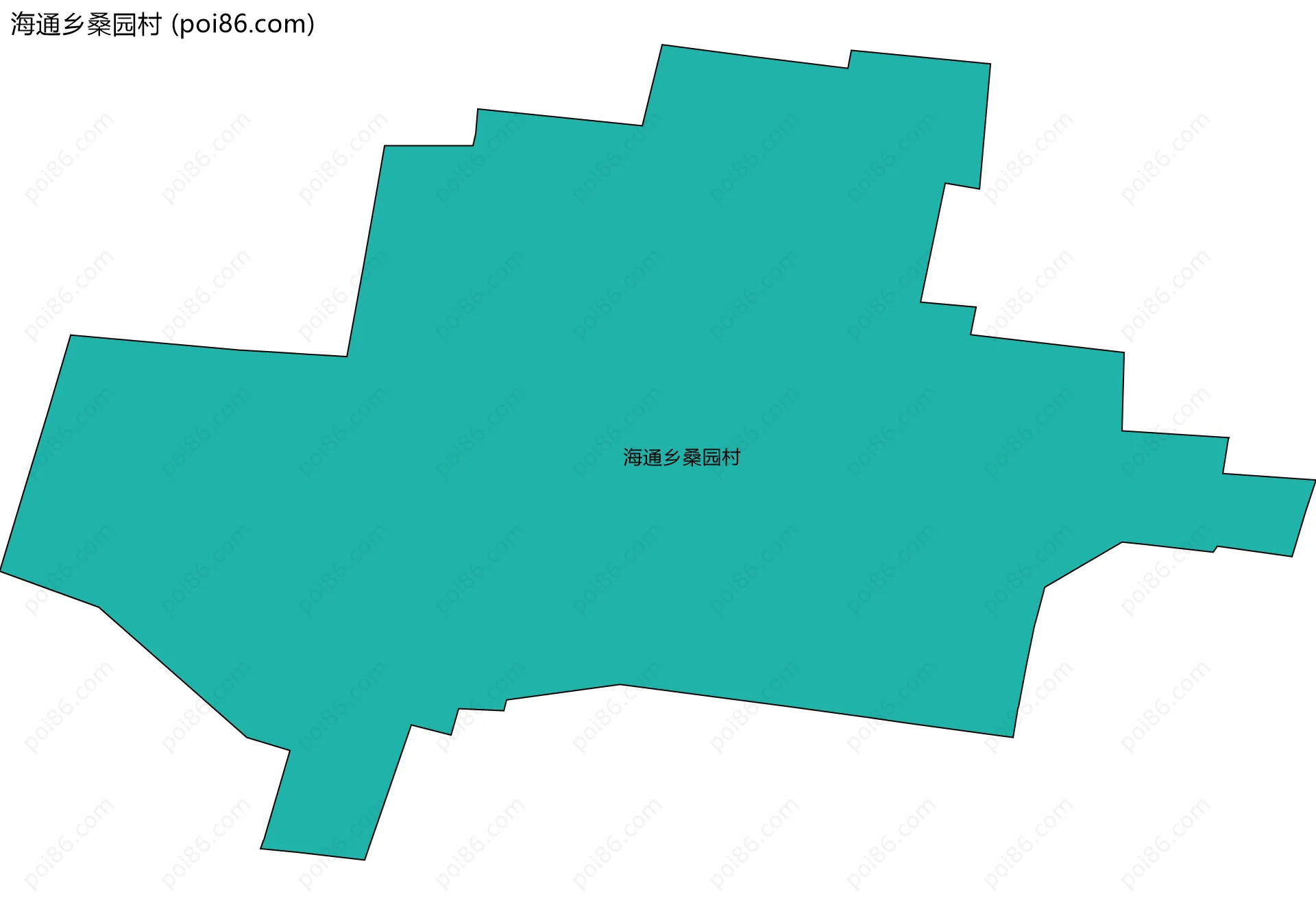 海通乡桑园村边界地图