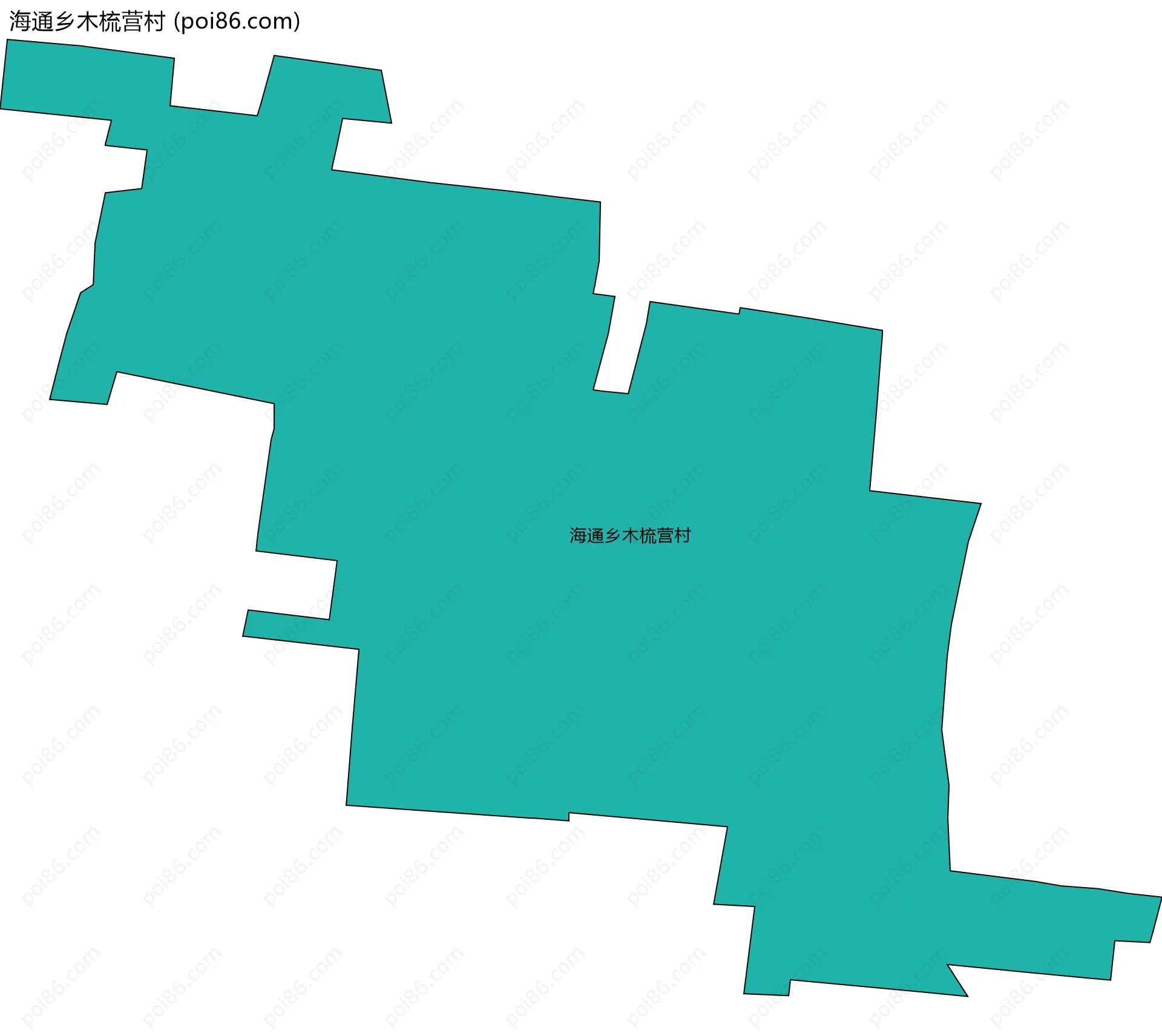 海通乡木梳营村边界地图