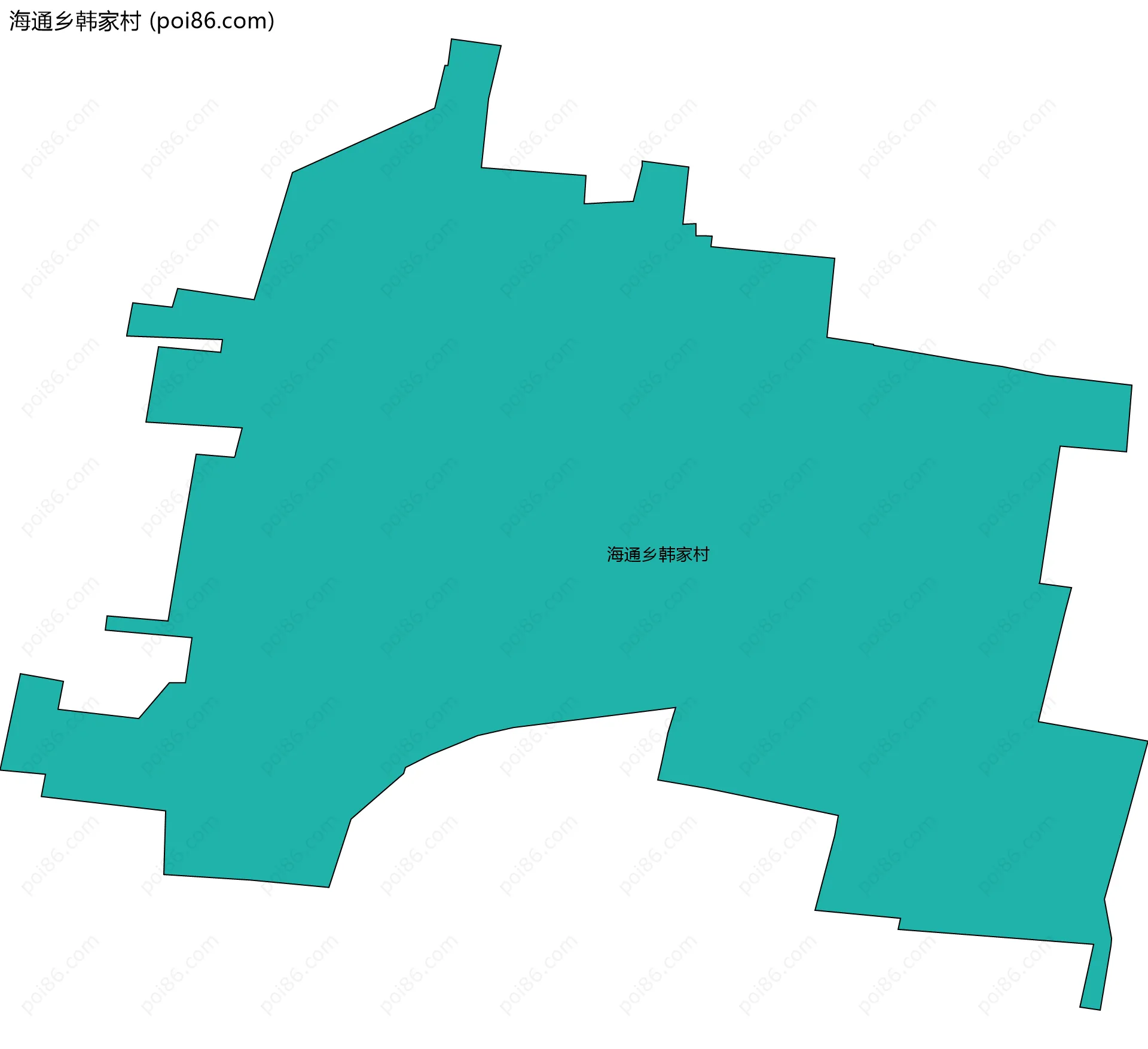 海通乡韩家村边界地图