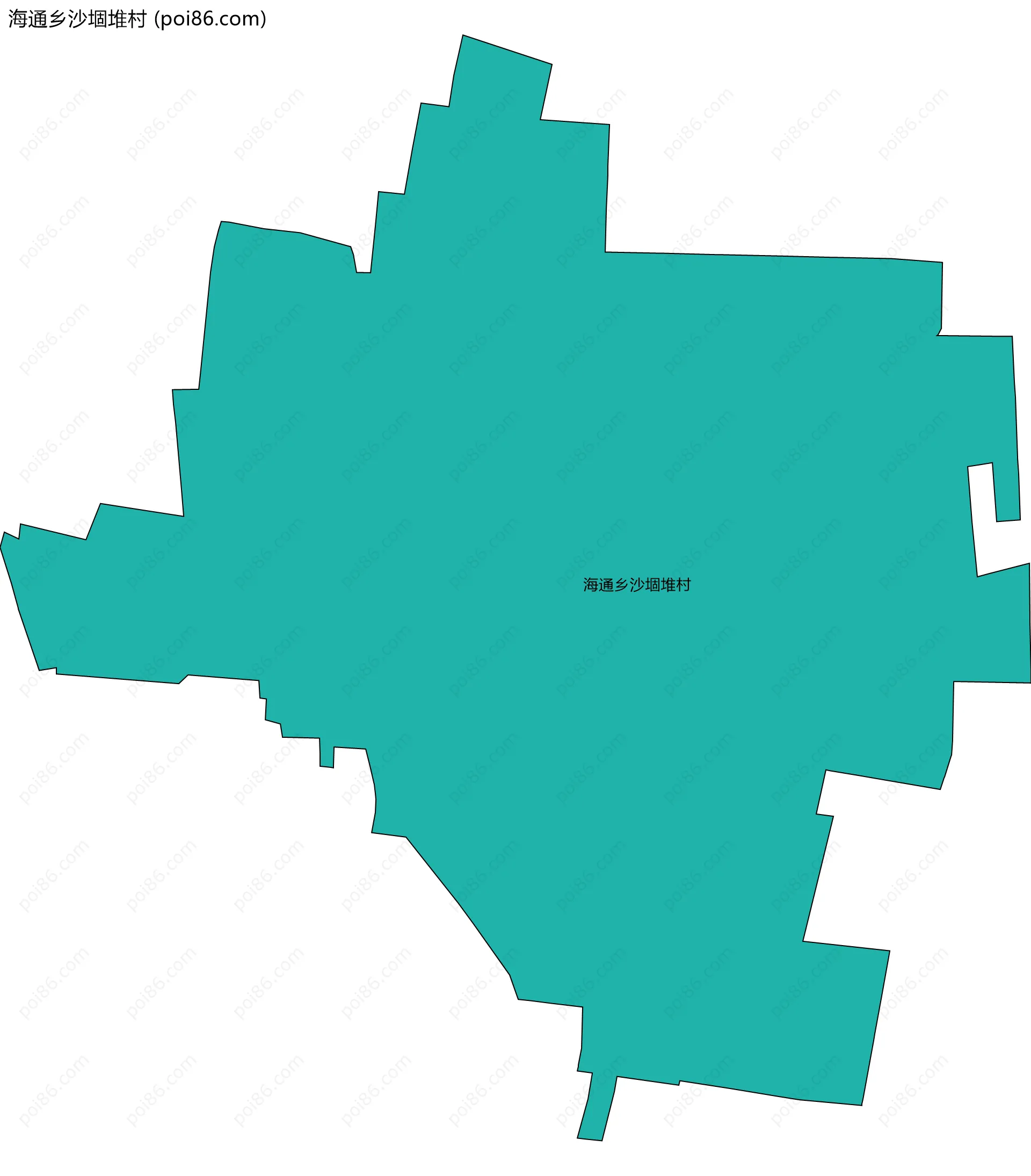 海通乡沙堌堆村边界地图