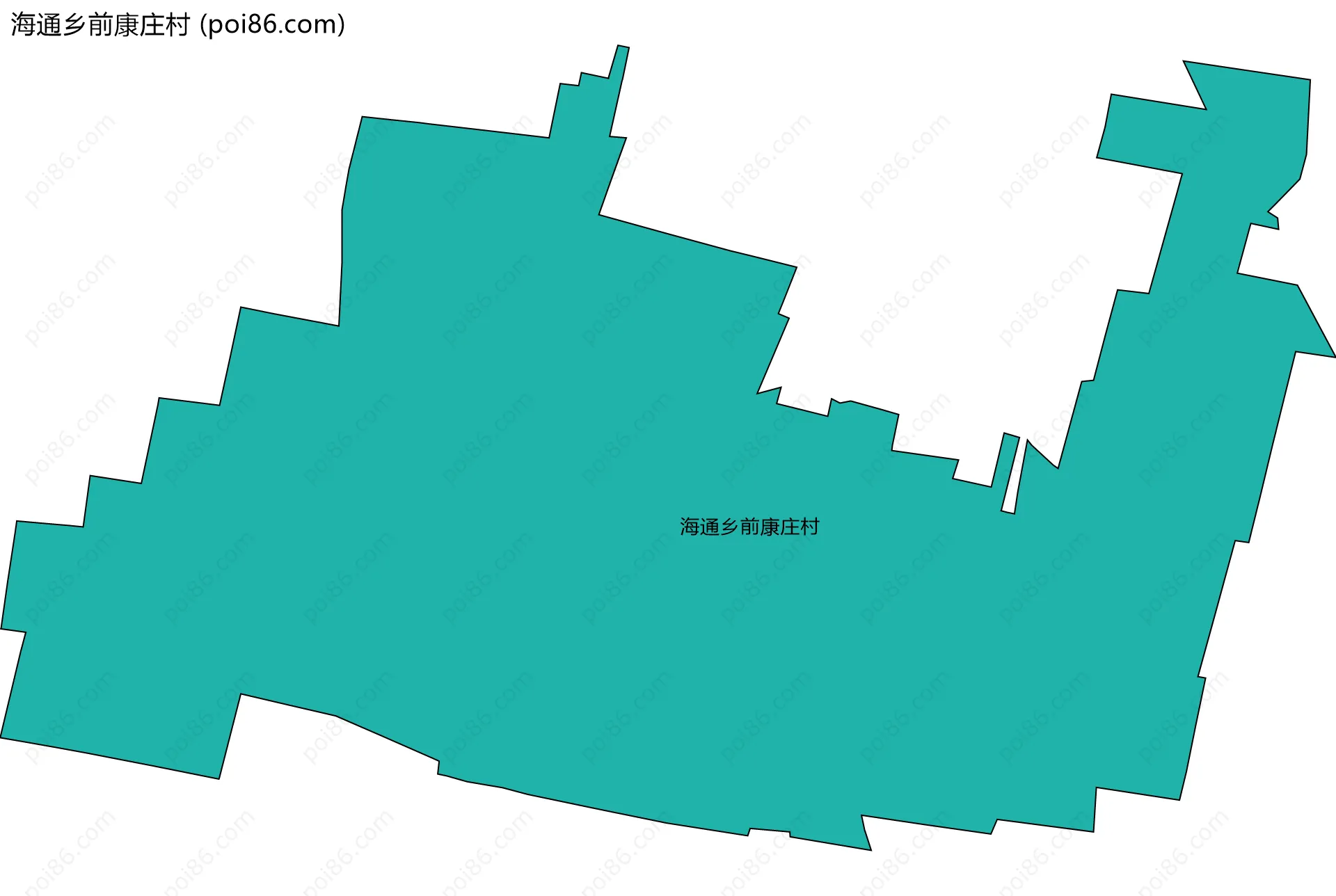 海通乡前康庄村边界地图